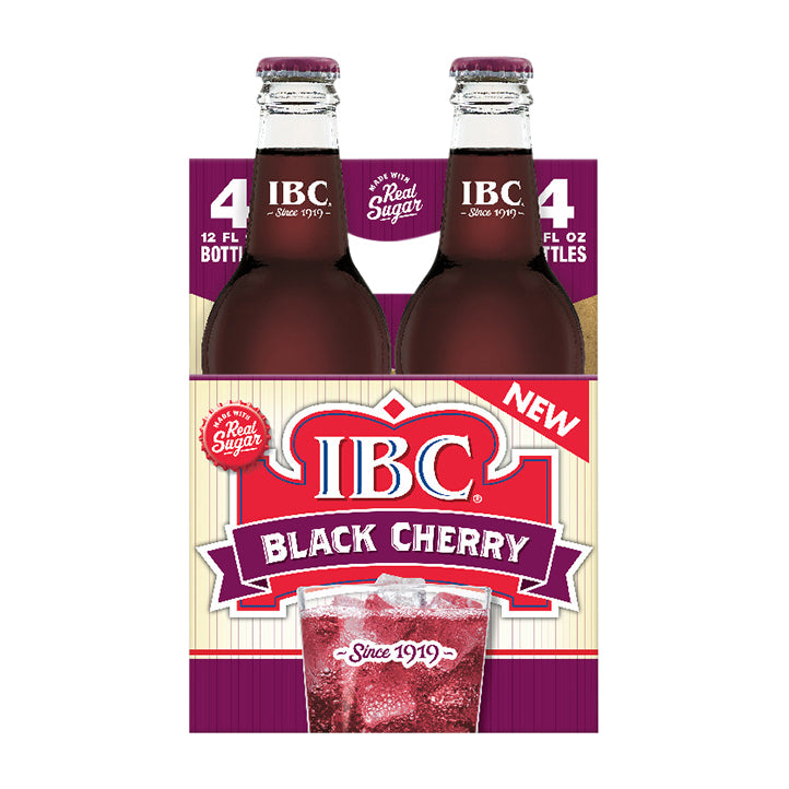 IBC Black Cherry Soda 12 Bottles 12 fl oz ea