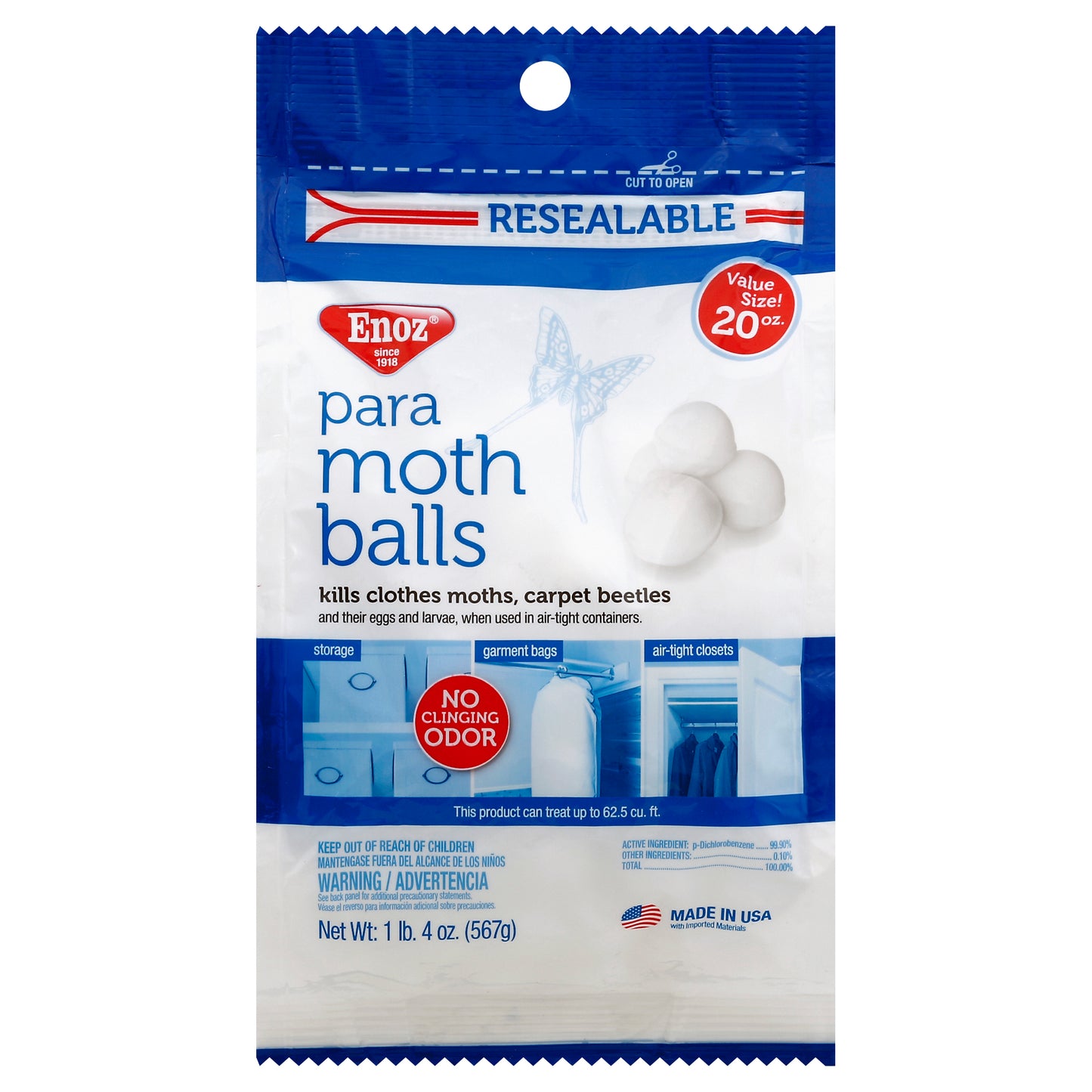 Enoz Moth Balls 20 oz
