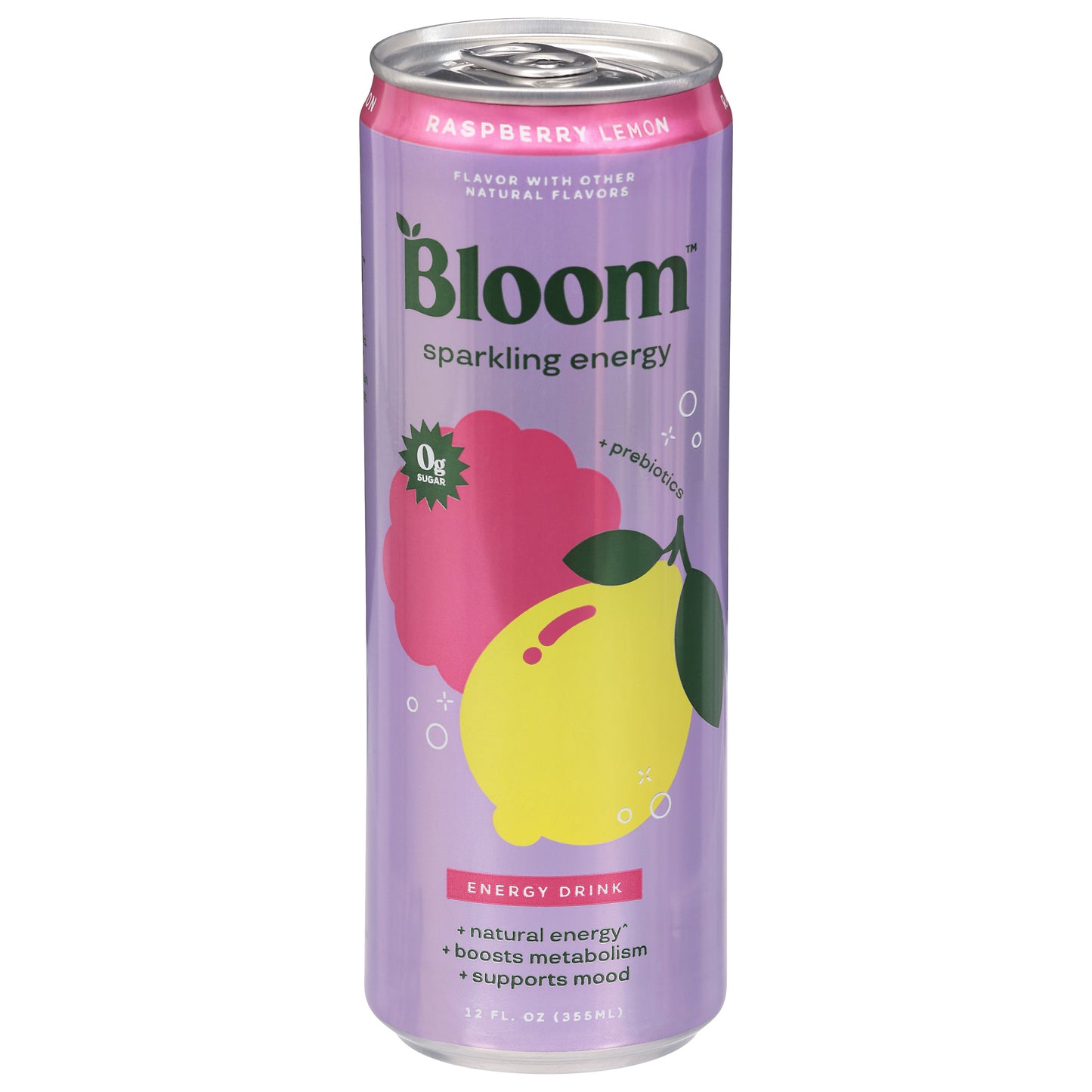 Bloom Sparkling Raspberry Lemon Energy Drink 12 fl oz