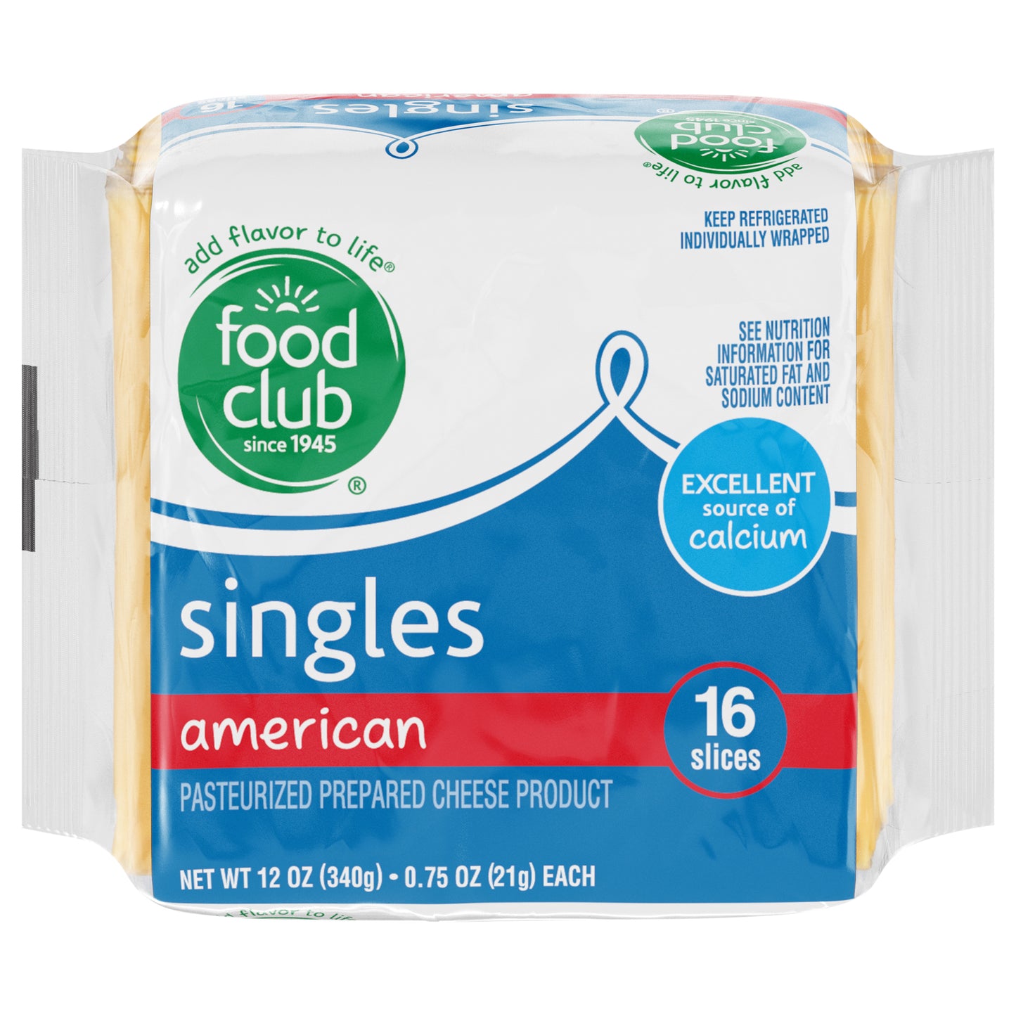 Food Club Singles American Cheese Slices 16 ea