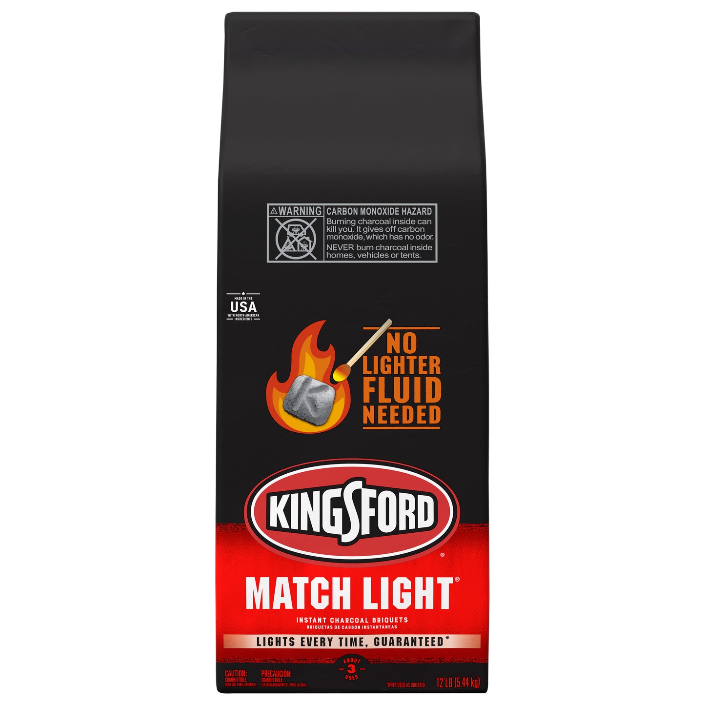 Kingsford Match Light Instant Charcoal Briquettes BBQ Charcoal - ABOUT 3 USES 12 LB (5.44 kg)