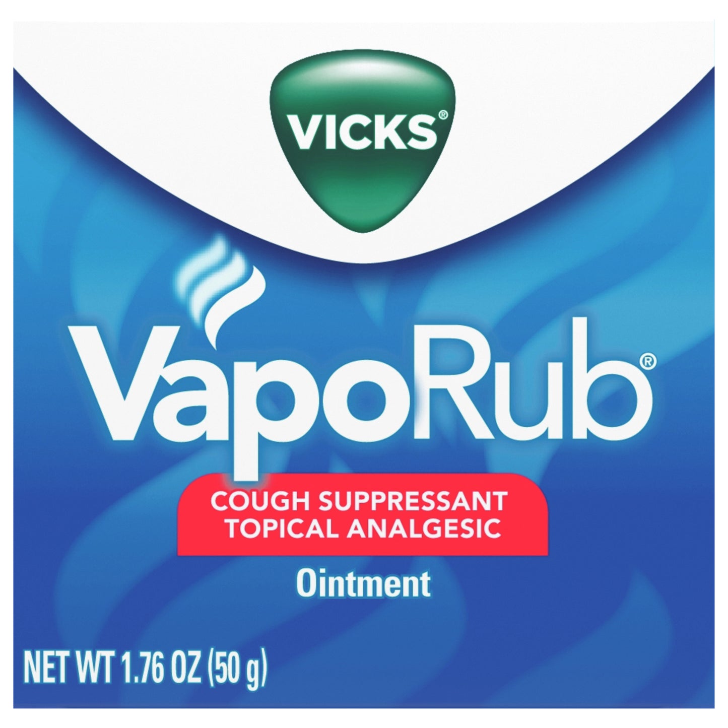 Vicks VapoRub, Original, Cough Suppressant, Topical Chest Rub & Analgesic Ointment, Medicated Vicks Vapors, Relief from Cough Due to Cold, Aches & Pains, 1.76oz