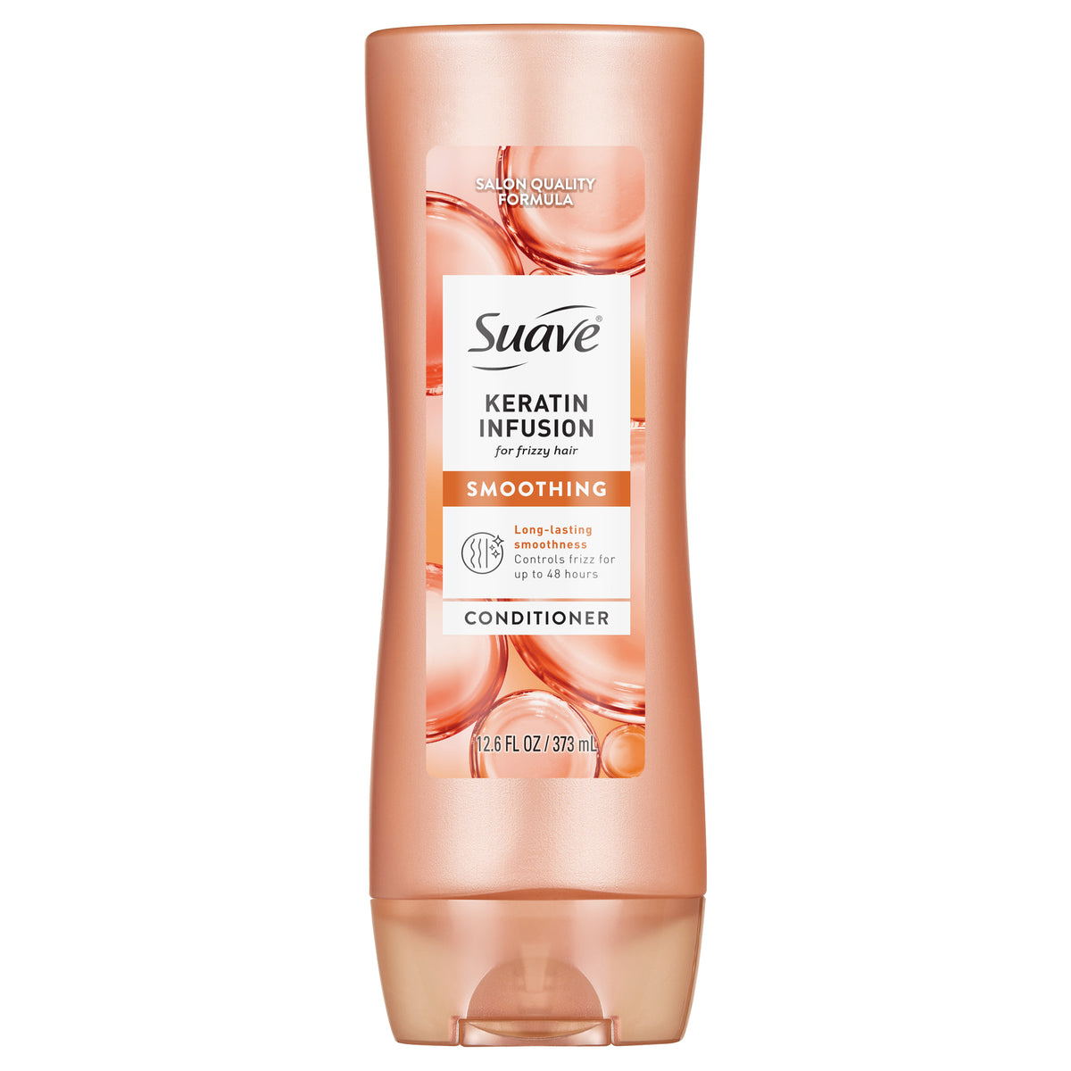 Suave Keratin Infusion Smoothing Conditioner For Frizzy Hair, 48HR Frizz Control, 12.6 FL OZ