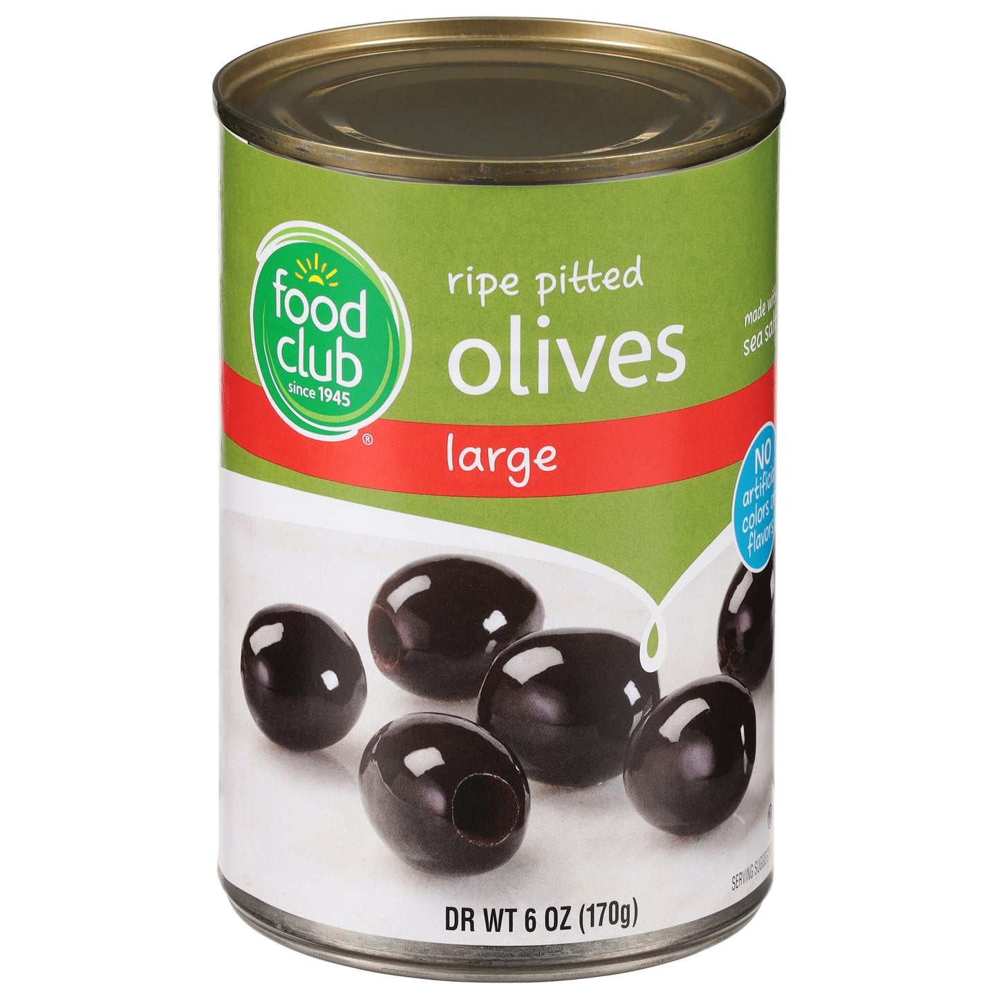 Food Club Ripe Pitted Olives Large 6 oz