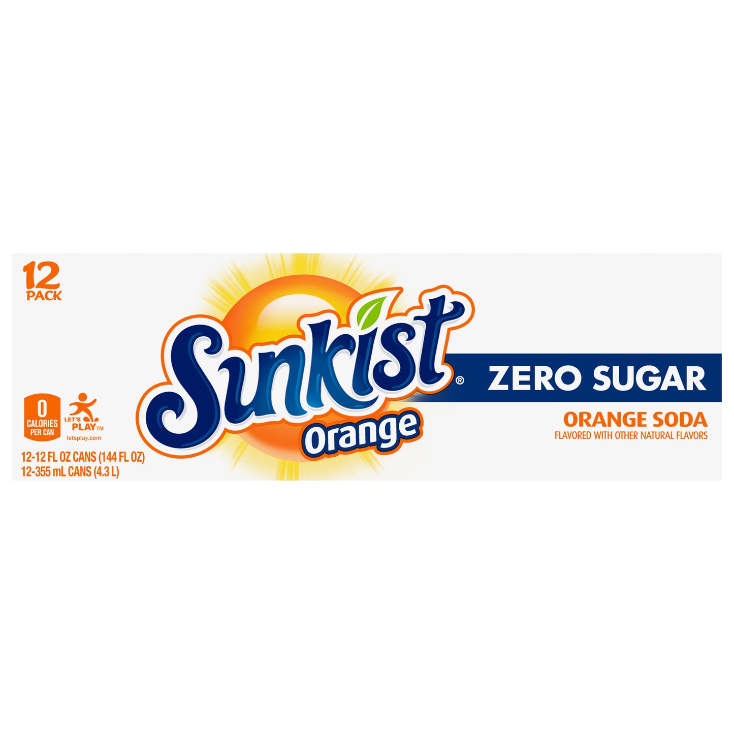 Sunkist Zero Sugar Orange Soda 12-12 fl oz Cans