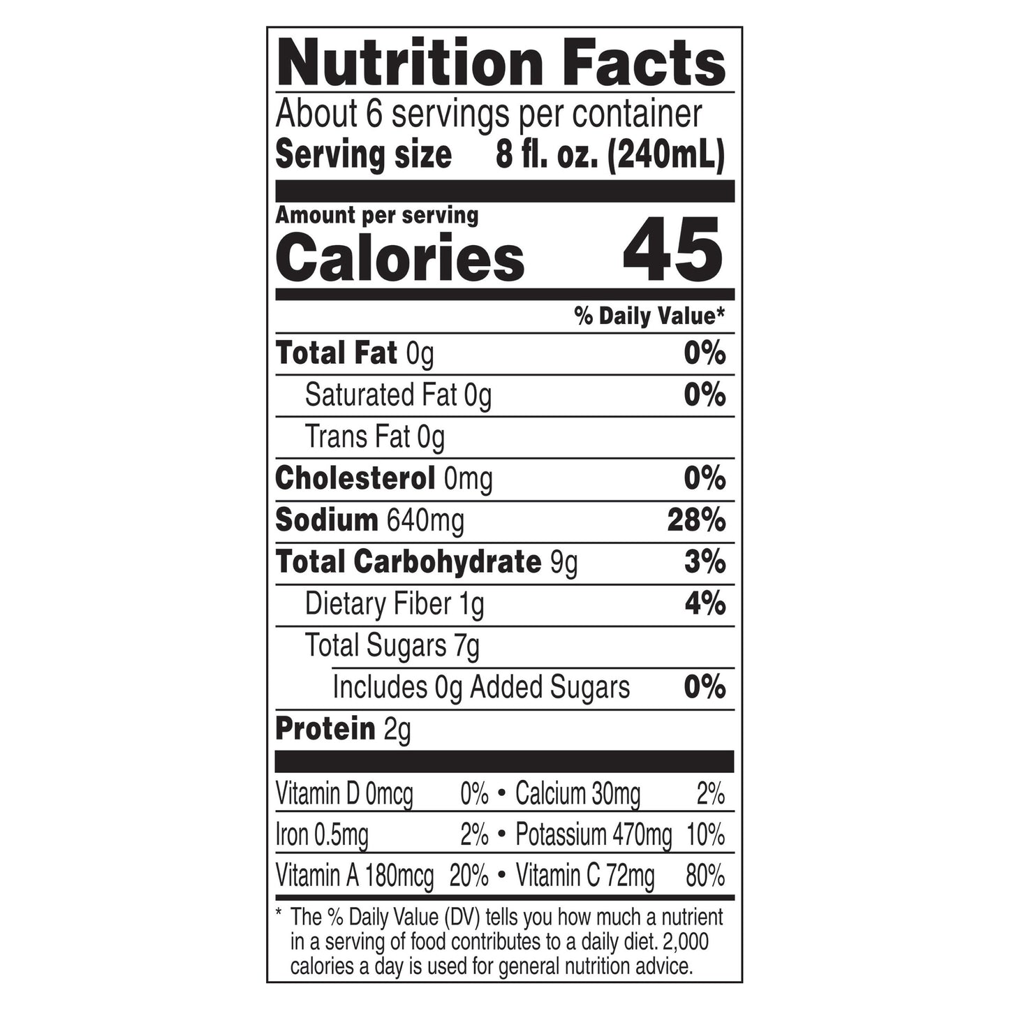 V8 Original 100% Vegetable Juice 46 fl oz - Can