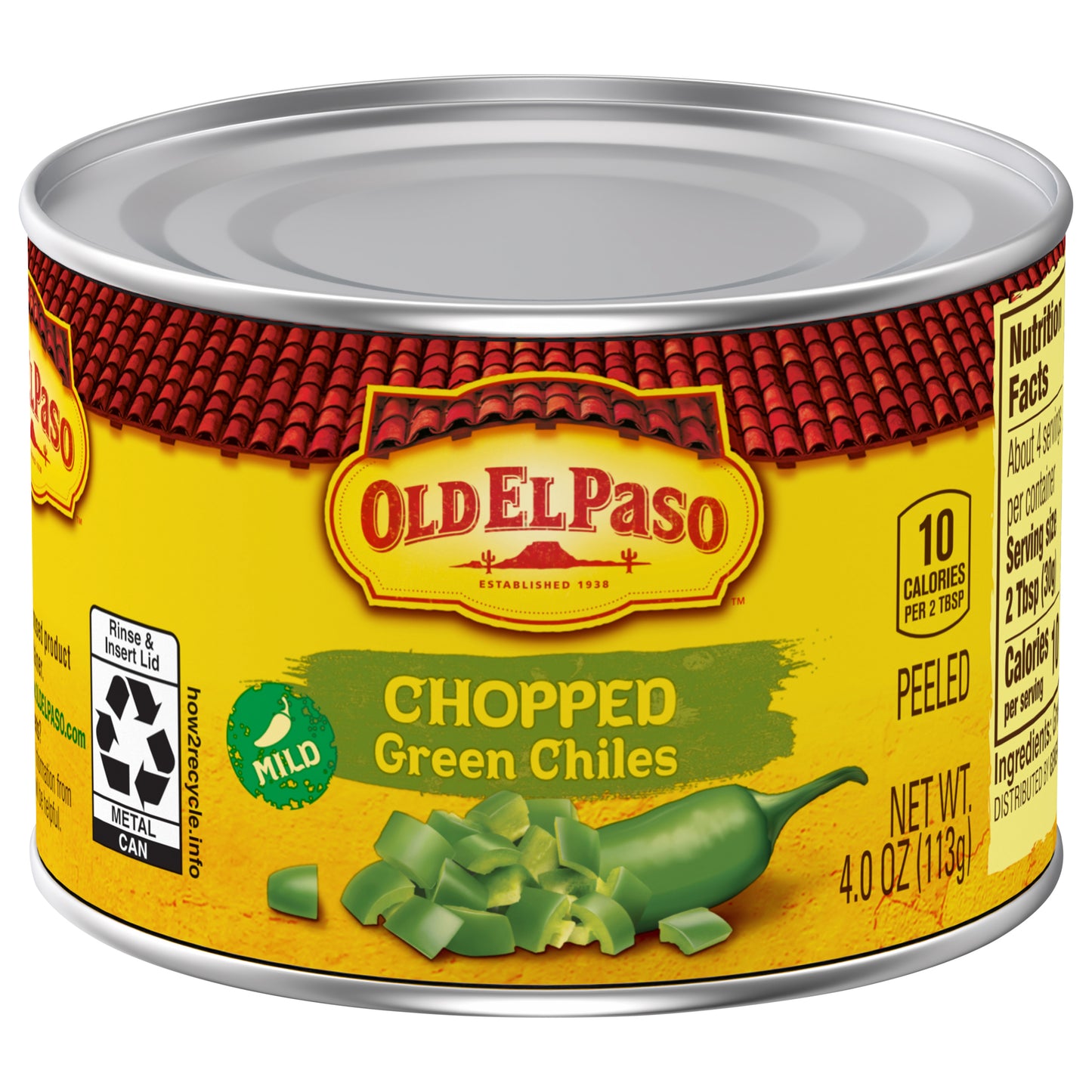 Old El Paso Mild Chopped Green Chiles, 4 oz.