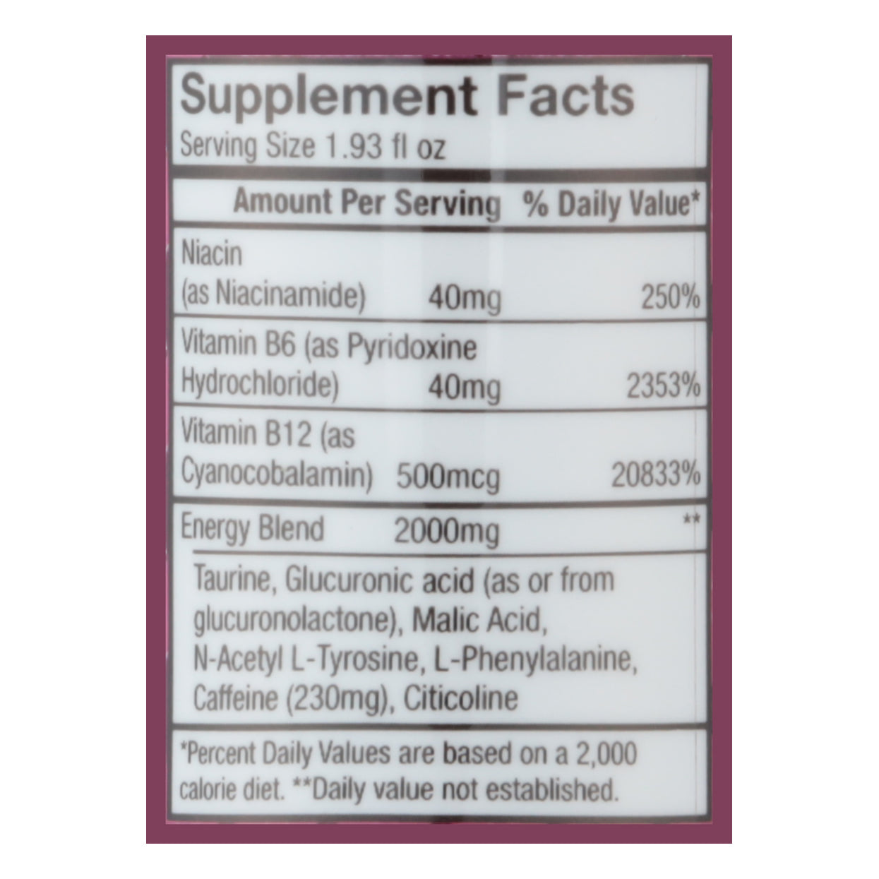 5-Hour Energy Sugar Free Extra Strength Grape Ginger Lime Flavor Vitamins 1.93 fl oz