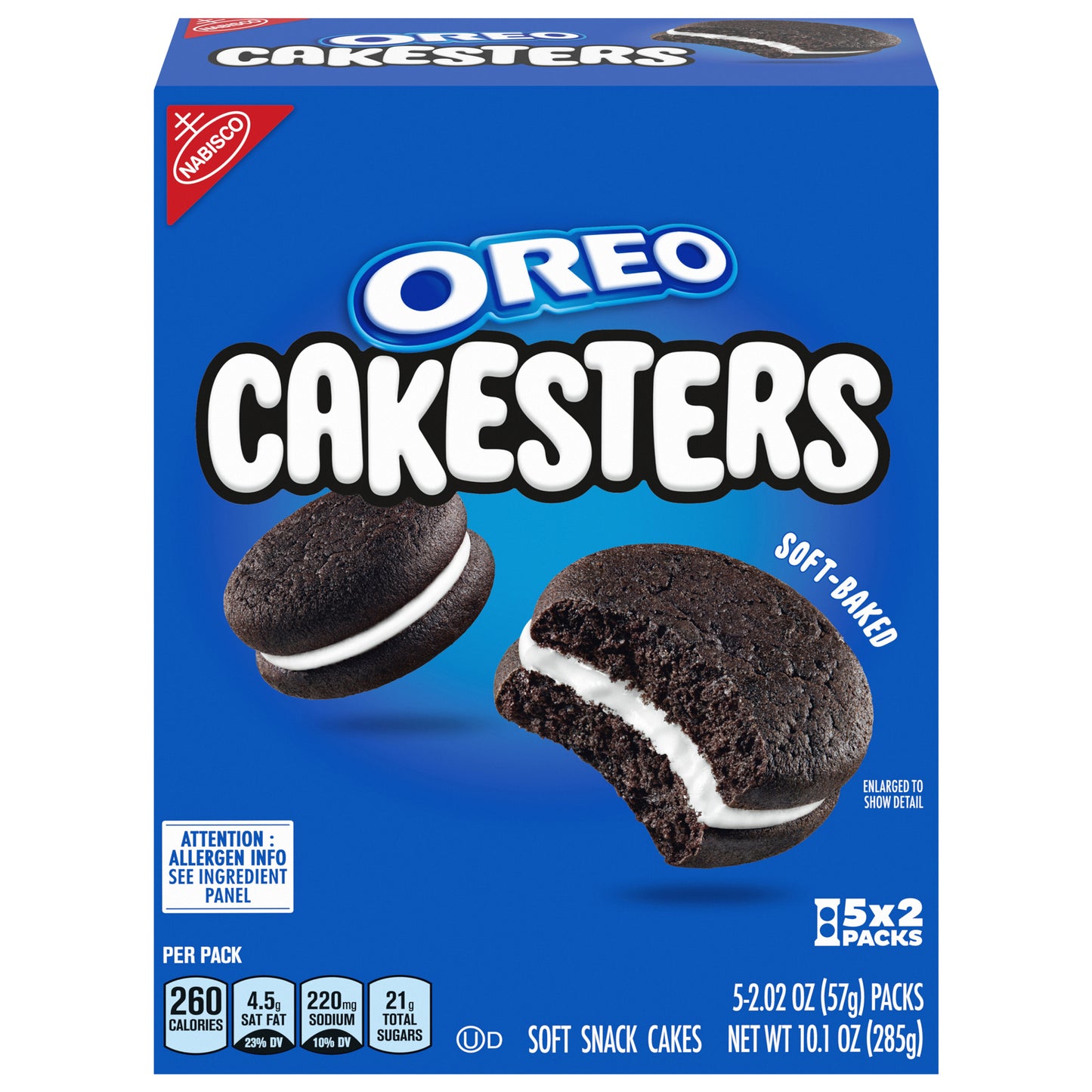 OREO Cakesters Soft Snack Cakes, 5 - 2.02 oz Snack Packs