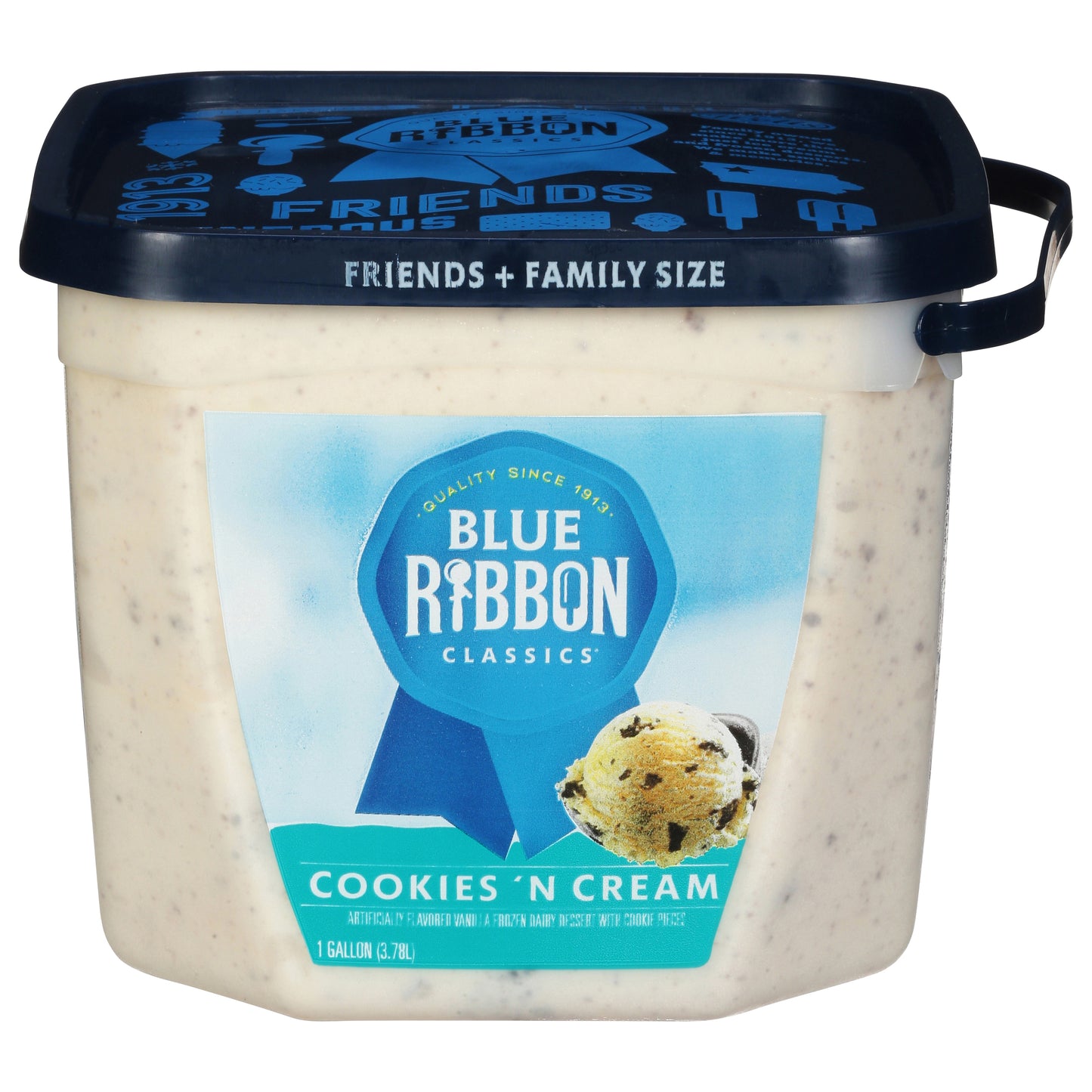 Blue Ribbon Classics Cookies and Cream Frozen Dessert Pail, 128 fl oz