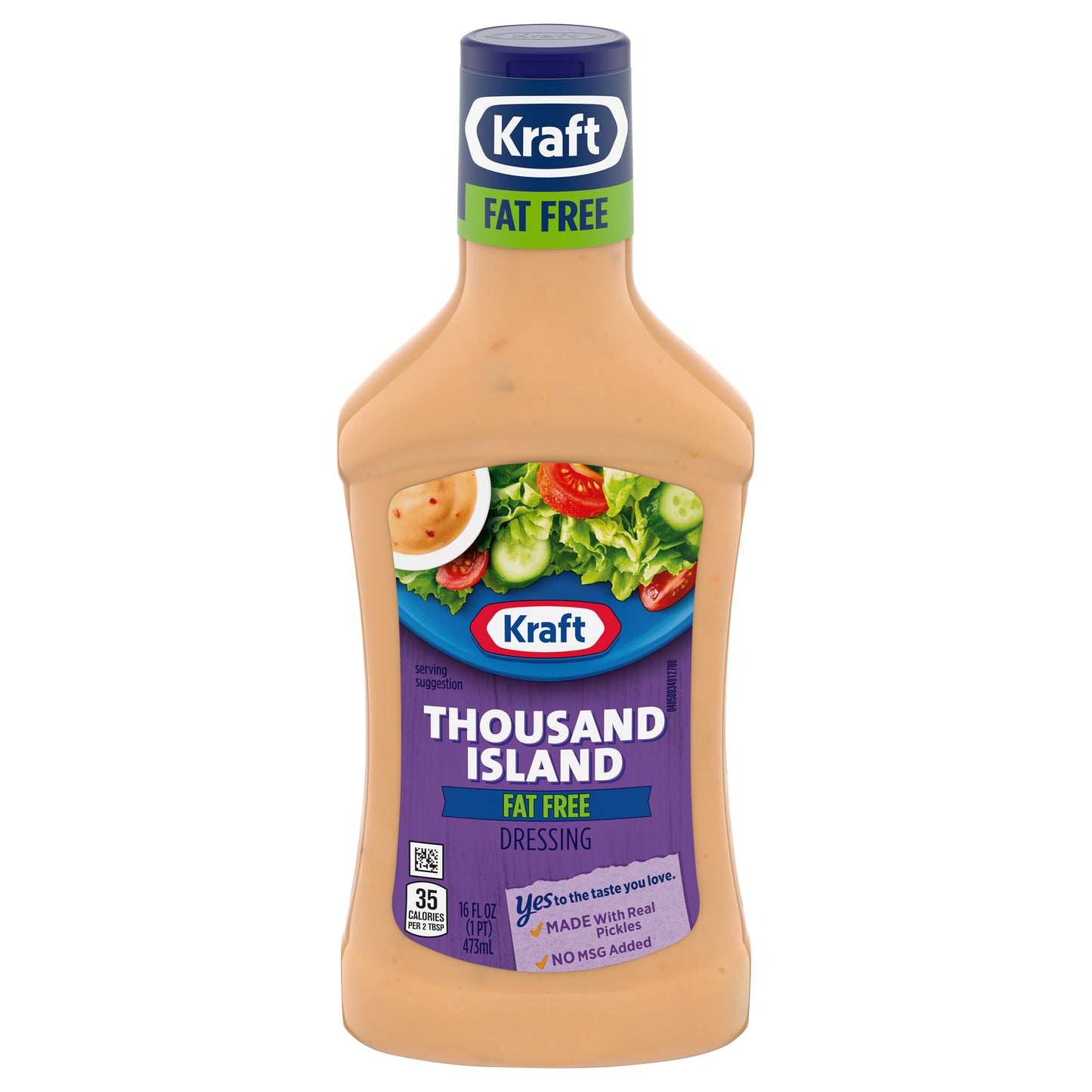 Kraft Thousand Island Fat Free Salad Dressing, 16 fl oz Bottle