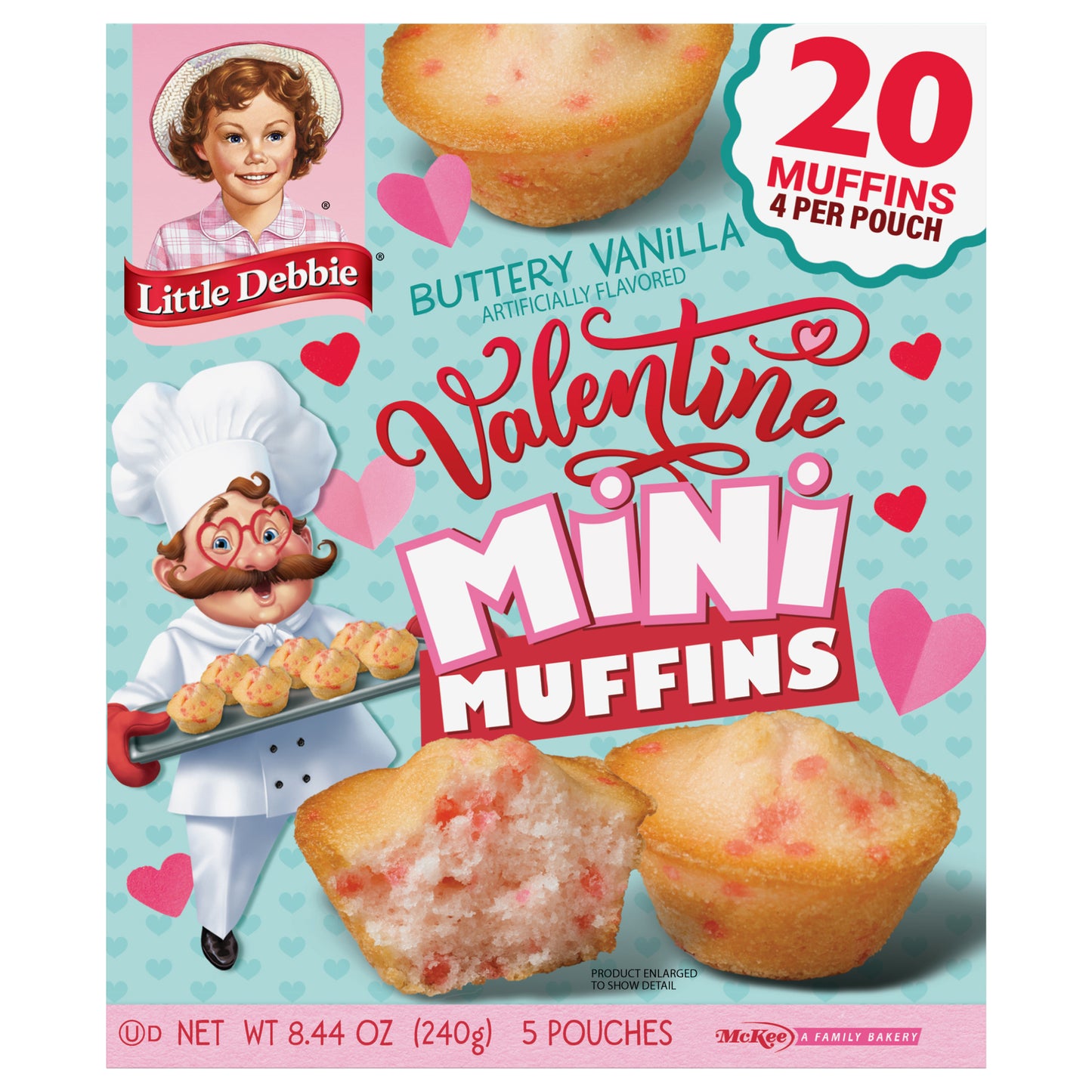 Snack Cakes, Little Debbie Family Pack Mini Muffins (Valentine)