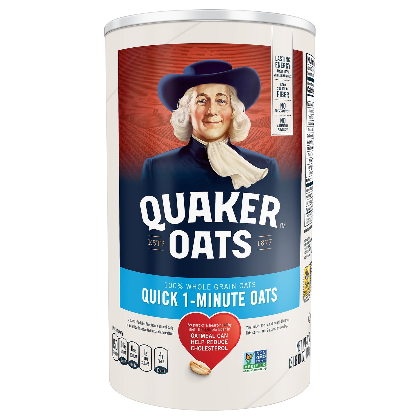 Quaker Whole Grain Oats Quick 1-Minute Oats Regular 42 Oz