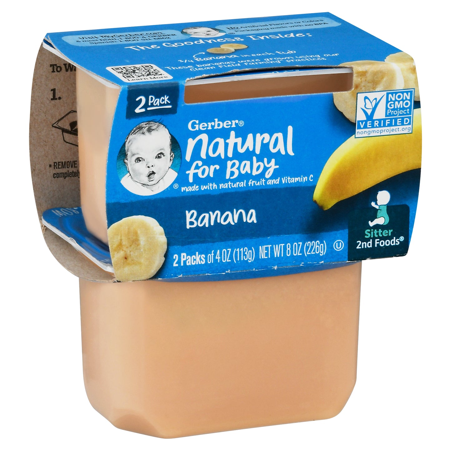 Gerber Natural for Baby Sitter 2nd Foods Banana 2 - 4 oz Packs