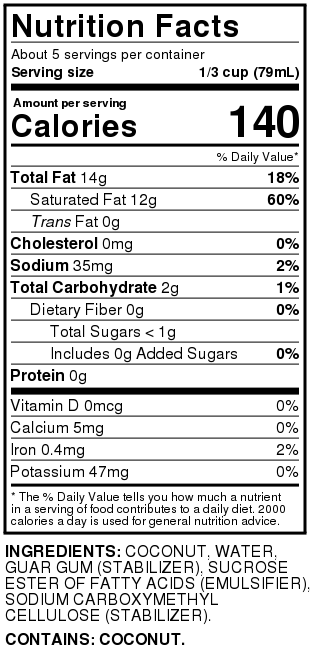 Unsweetened Coconut Milk