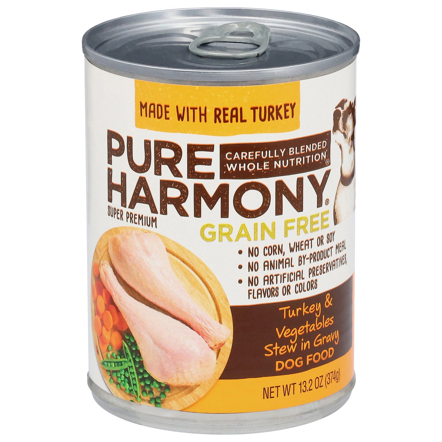Pure Harmony Super Premium Grain Free Turkey & Vegetables Stew in Gravy Dog Food 13.2 oz