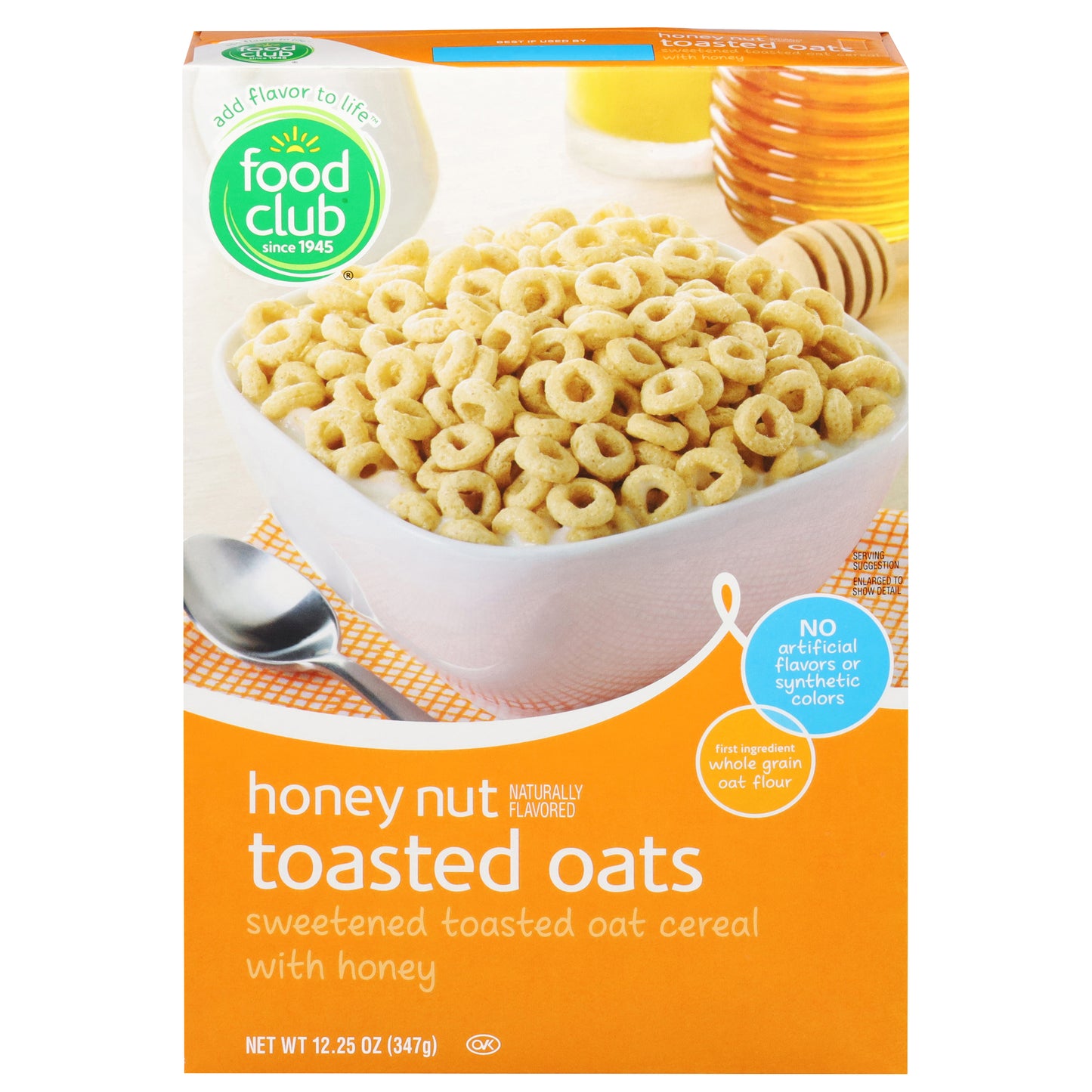 Food Club Toasted Oats Honey Nut Cereal 12.25 oz