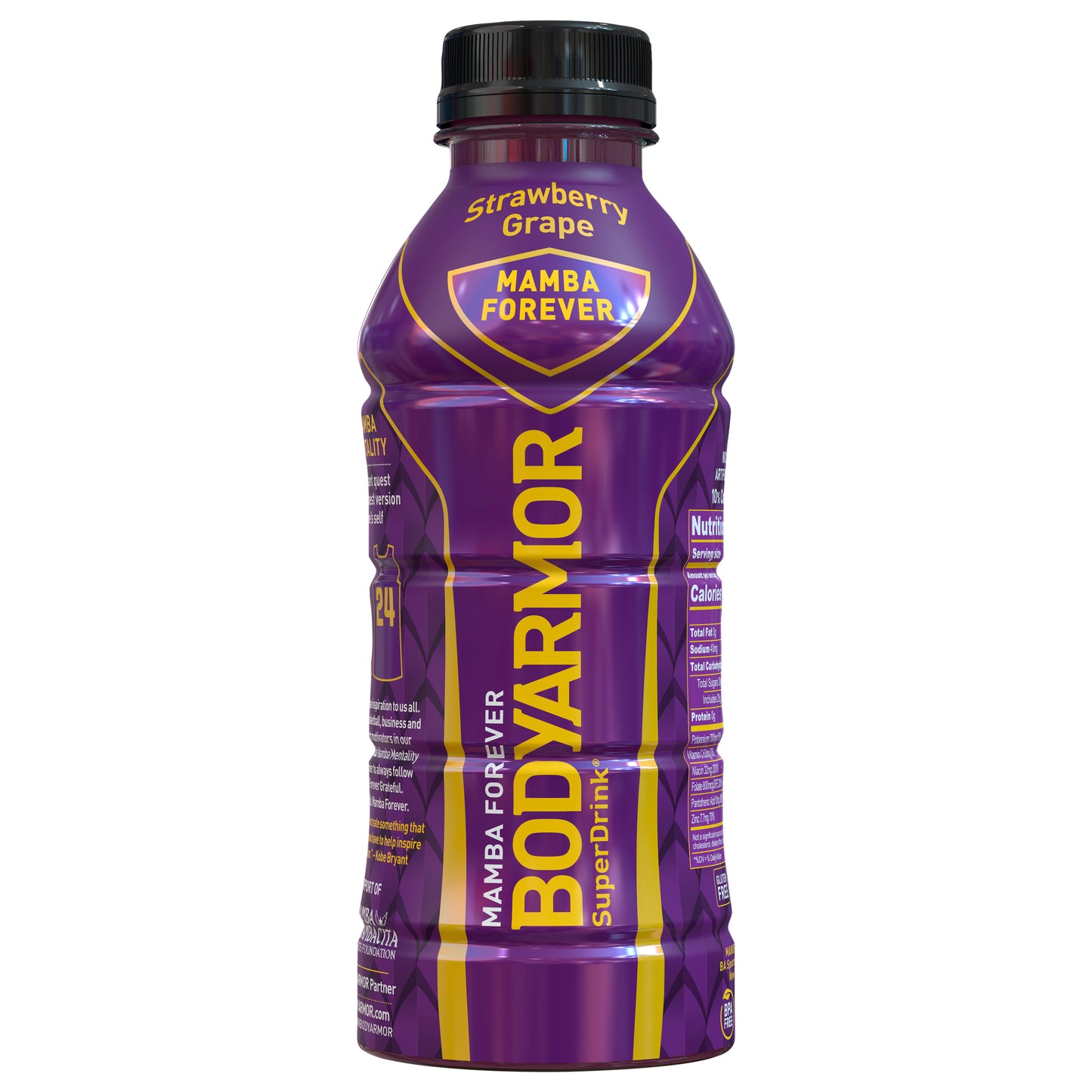BODYARMOR Sports Drink, Strawberry Grape, Coconut Water Hydration, Natural Flavors With Vitamins, Potassium-Packed Electrolytes, 16 fl oz