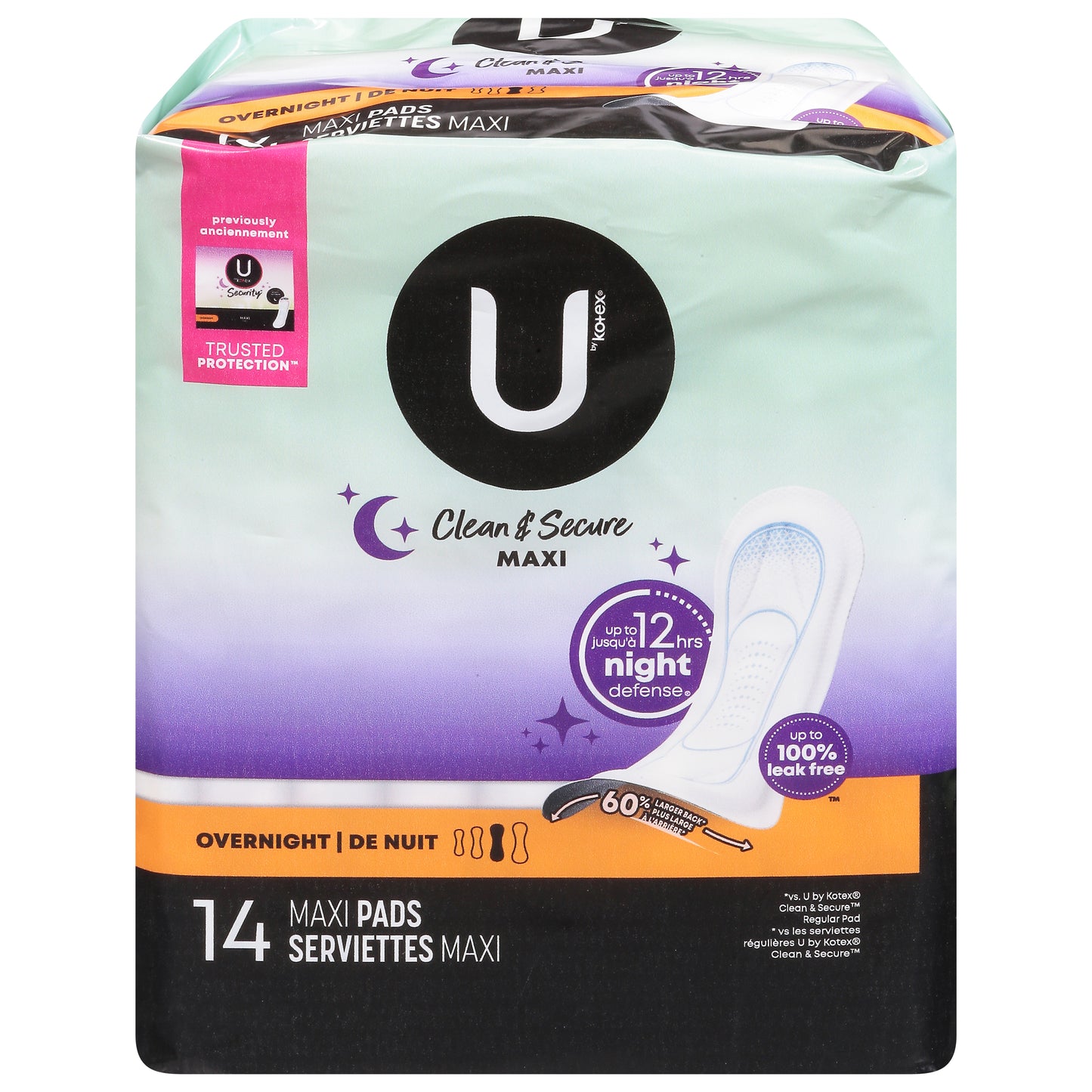 U by Kotex Overnight Maxi Pad Maxi 14 ea