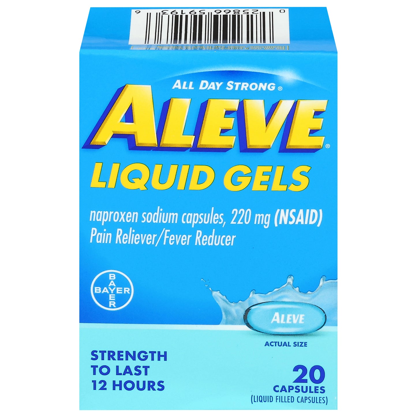 Aleve Liquid Gels Pain Reliever/Fever Reducer 20 Capsules