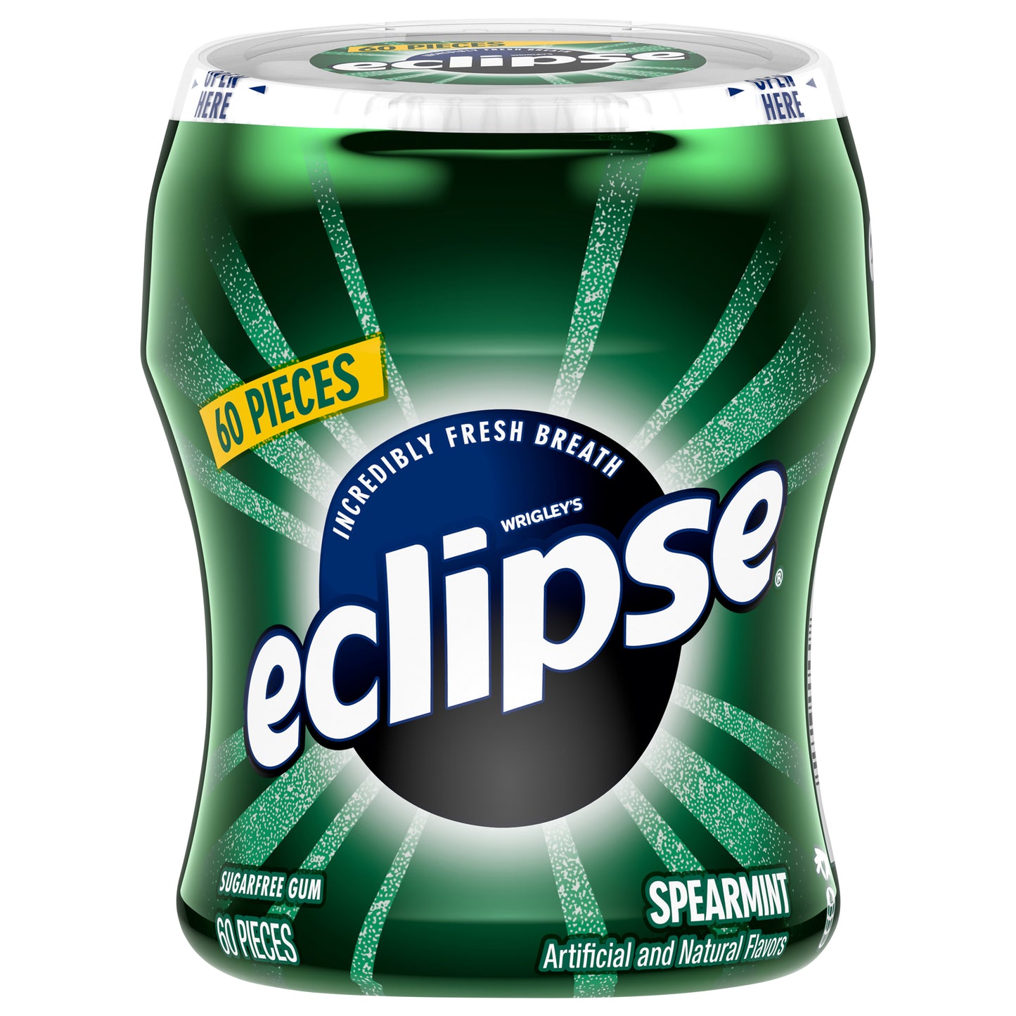 ECLIPSE Spearmint Sugar Free Chewing Gum Bulk Pack, 60 ct Bottle