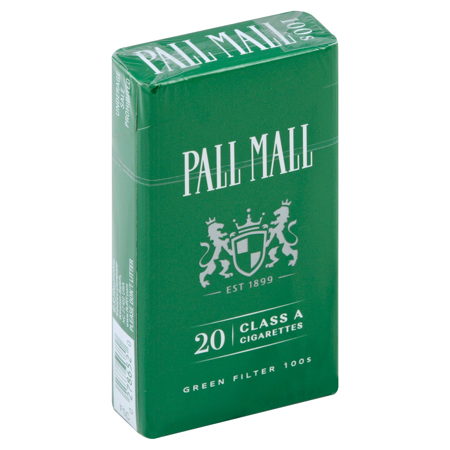 Pall Mall Cigarettes 20 ea - Menthol, Green Filter 100s