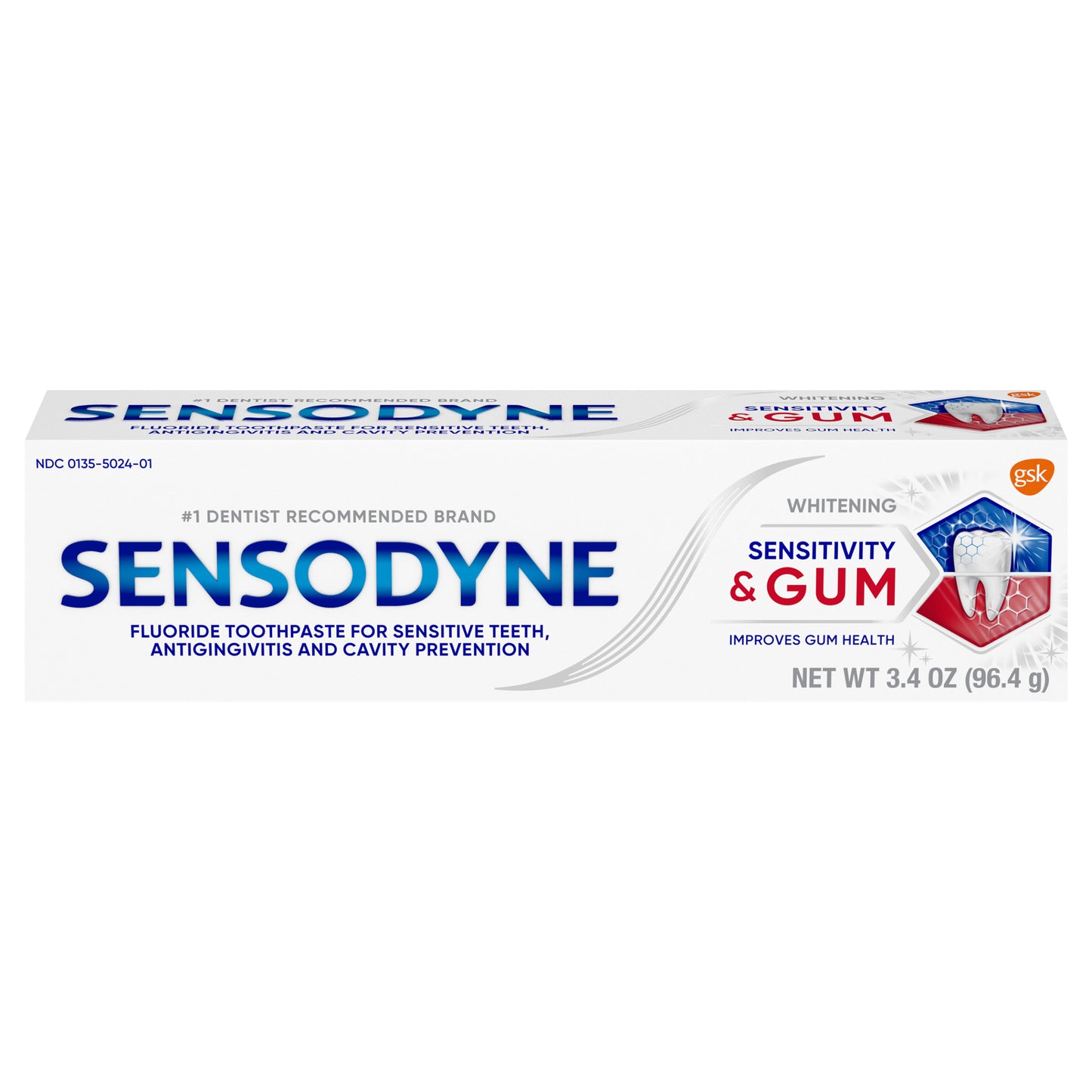 Sensodyne Sensitivity & Gum Teeth Whitening Sensitive Toothpaste - 3.4 Oz
