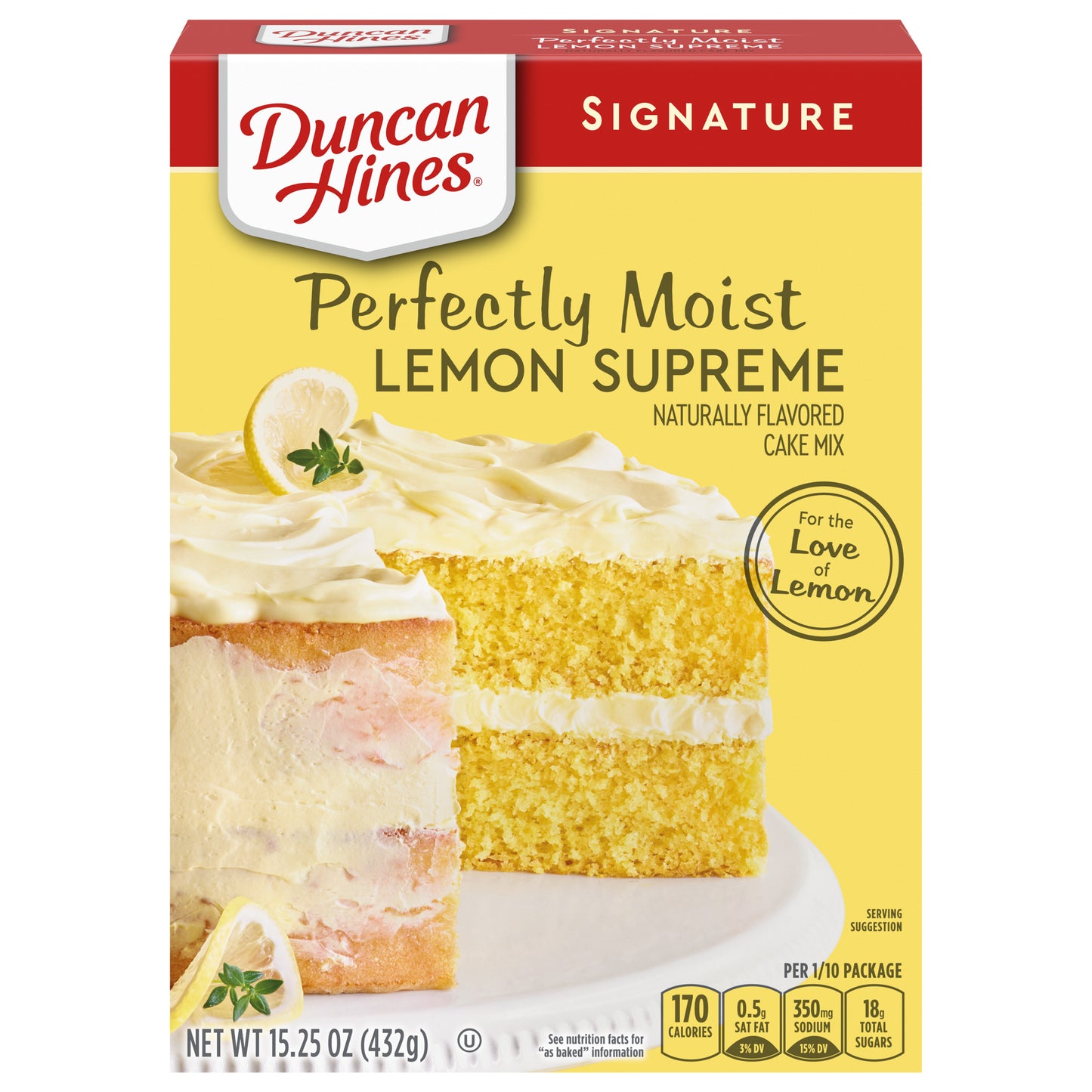 Duncan Hines Signature Perfectly Moist Lemon Supreme Cake Mix, 15.25 OZ