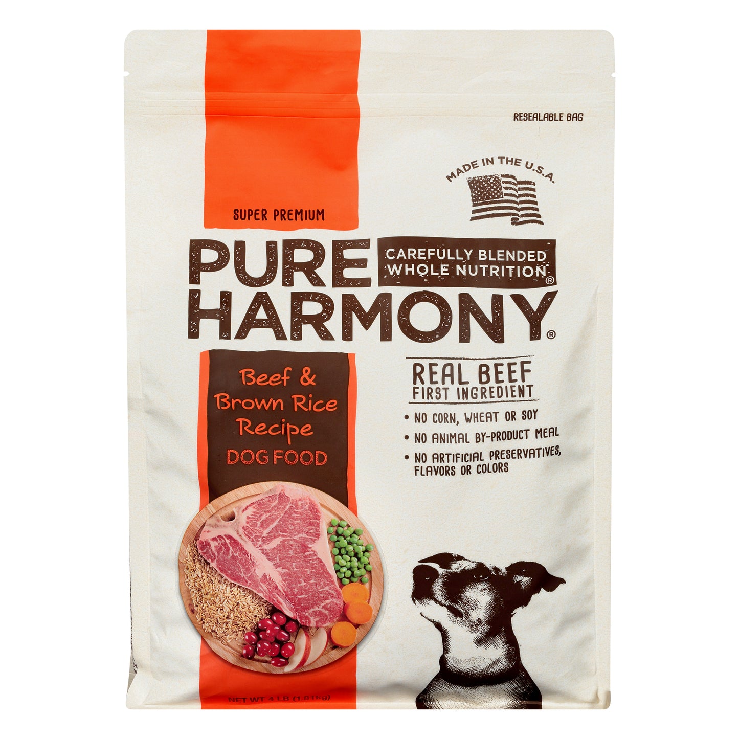 Pure Harmony Super Premium Beef & Brown Rice Recipe Dog Food 4 lb