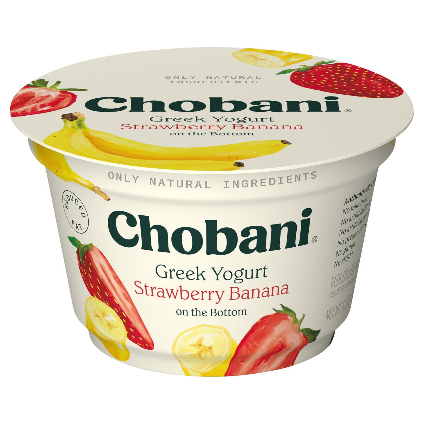 Chobani Low-Fat Greek Yogurt Strawberry Banana On The Bottom 2% Milk Fat