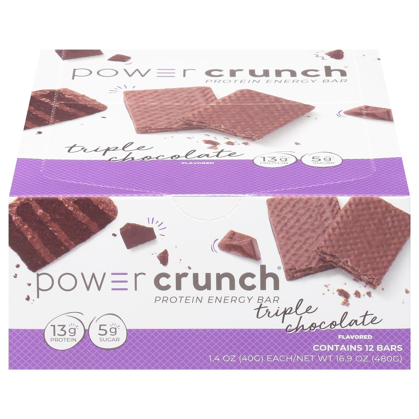 Power Crunch Triple Chocolate Flavored Protein Energy Bar 12 - 1.4 oz Bars