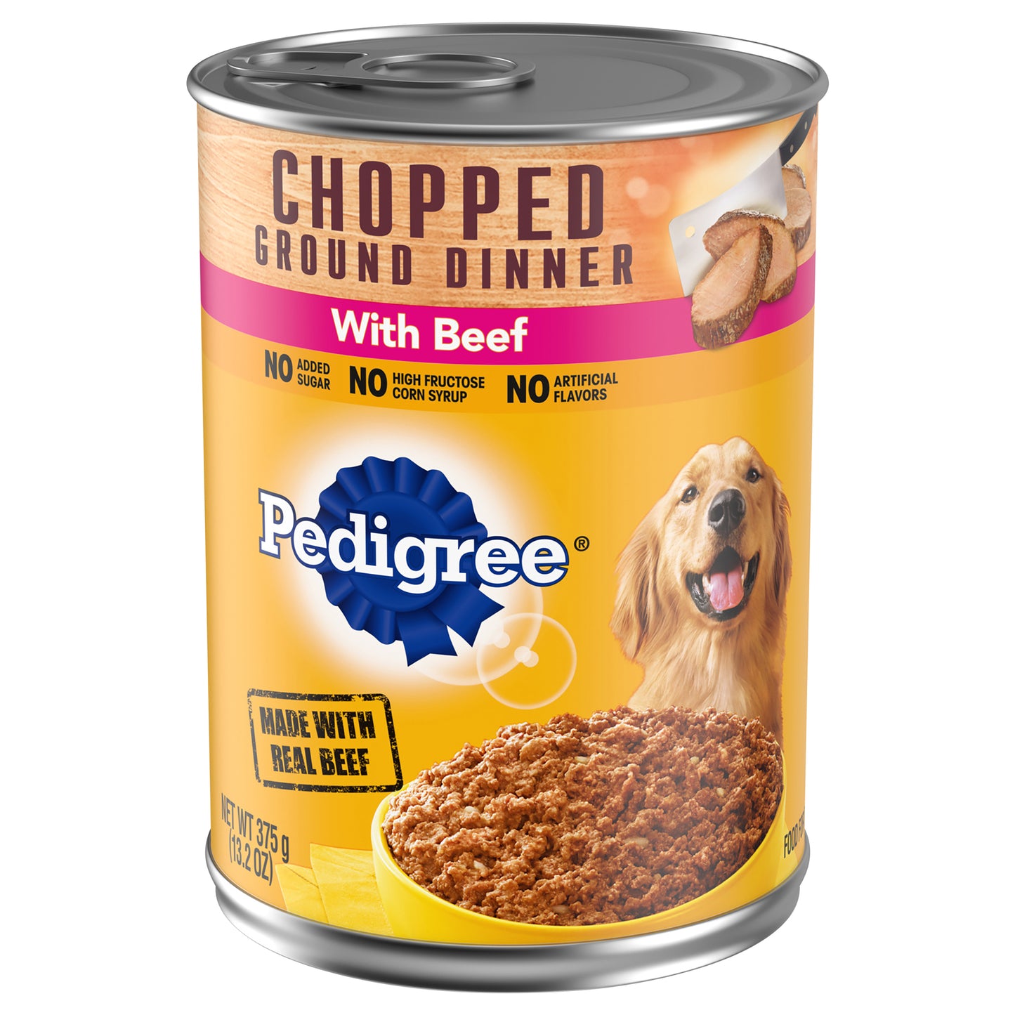 PEDIGREE CHOPPED GROUND DINNER Adult Canned Soft Wet Dog Food with Beef, 13.2 oz. Cans 12 Pack