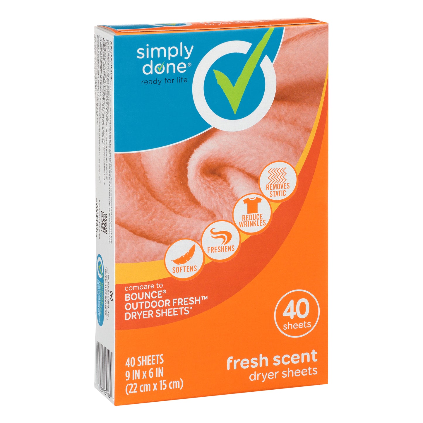Simply Done Fresh Scent Dryer Sheets 40 40 ea Box