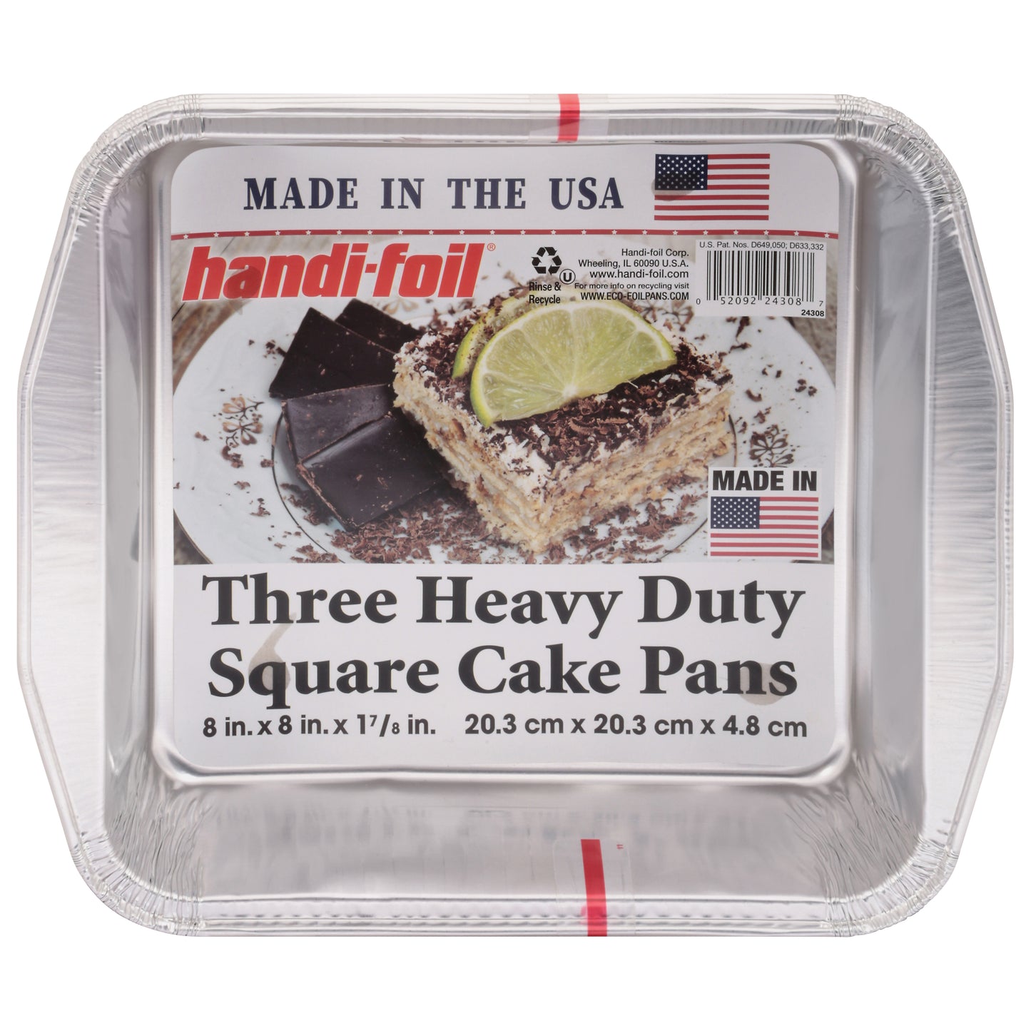Handi-Foil Heavy Duty Square Cake Pans 3 ea