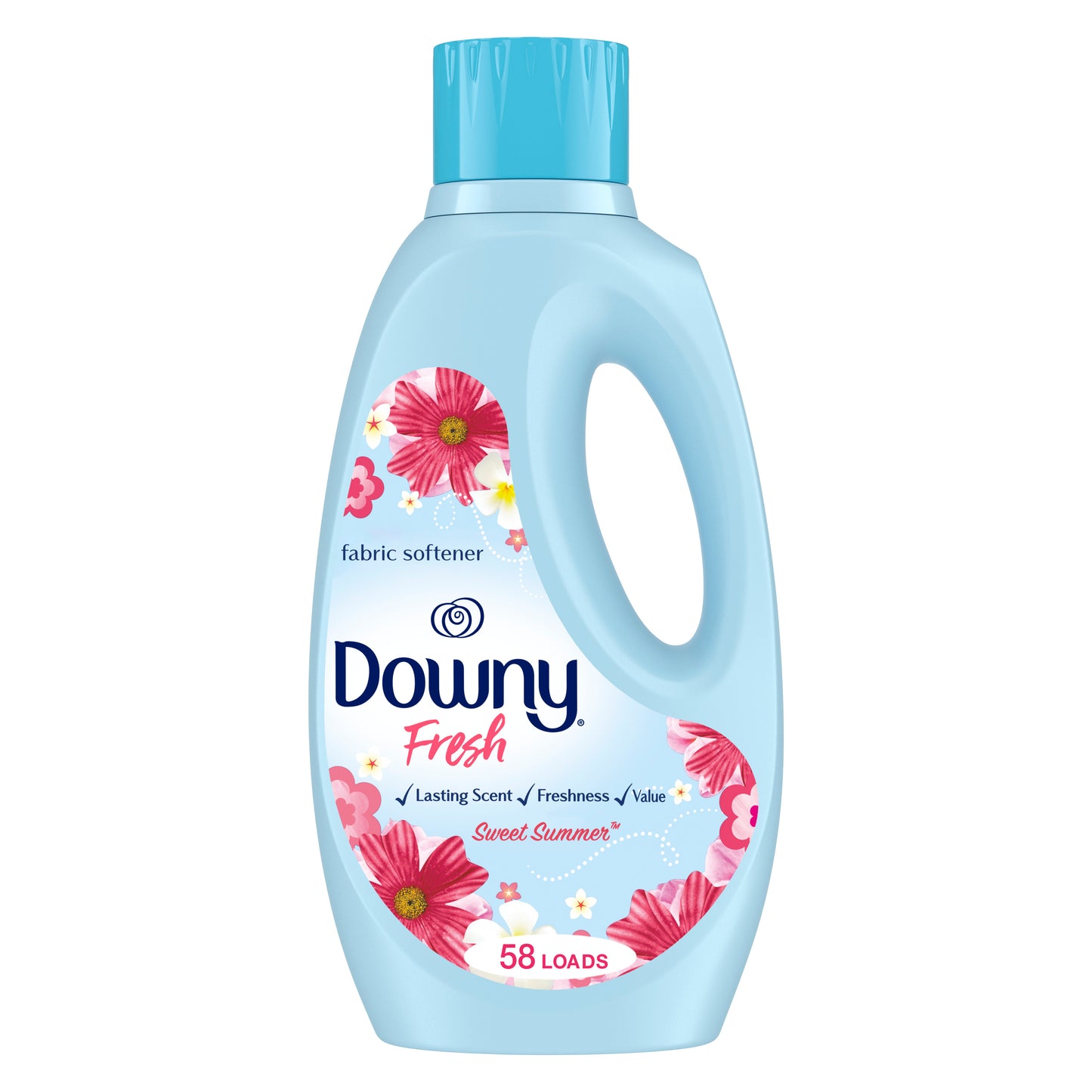 Downy Fresh, Non-Concentrated Liquid Fabric Softener, Sweet Summer, 58 Loads, 50 oz