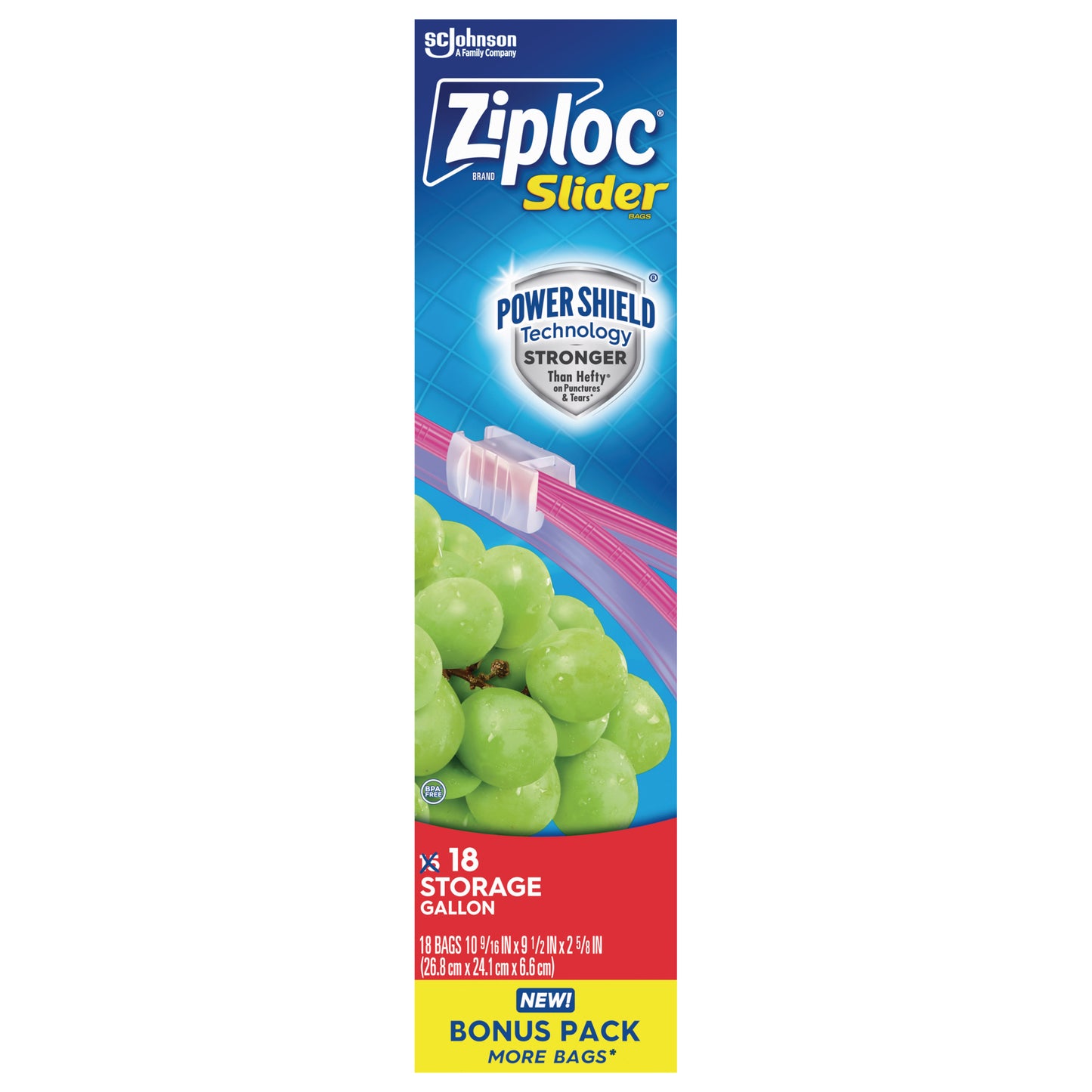 ZIPLOC® SLIDER GALLON STORAGE BAG 18 CT