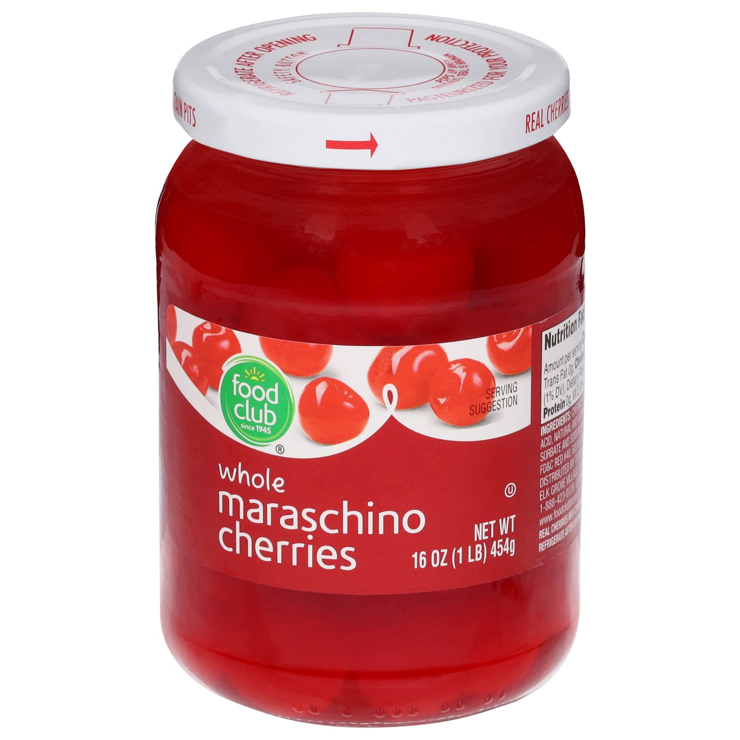 Food Club Whole Maraschino Cherries 16 oz