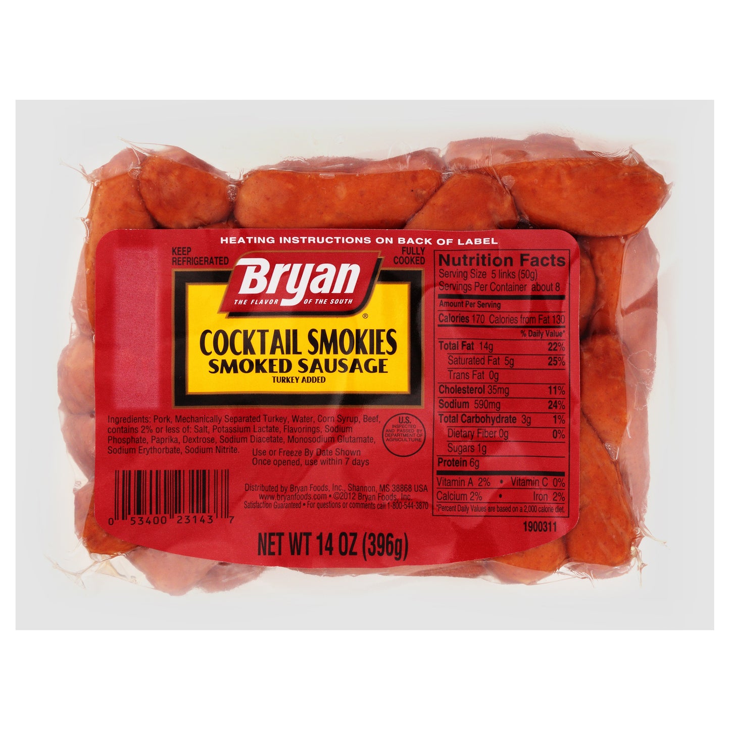 Bryan® Cocktail Smokies Smoked Sausage, 14 oz.
