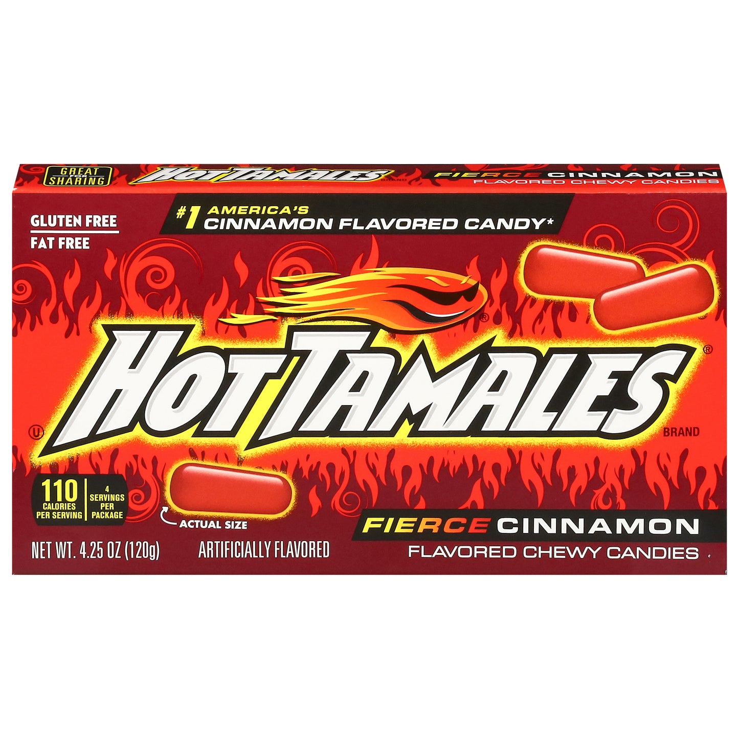 Hot Tamales Chewy Fierce Cinnamon Candies 4.25 oz