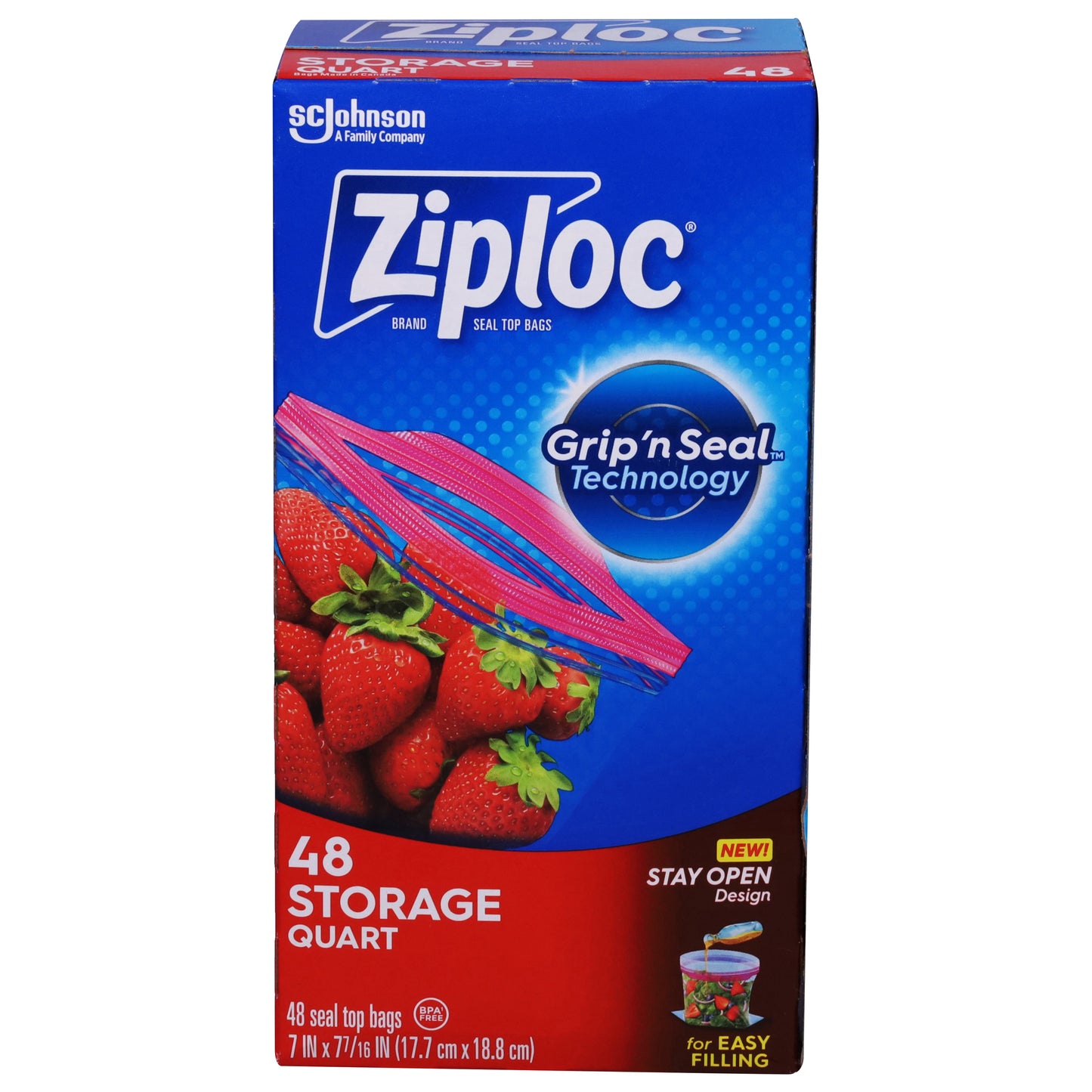 Ziploc Quart Storage Seal Top Bags 48 ea