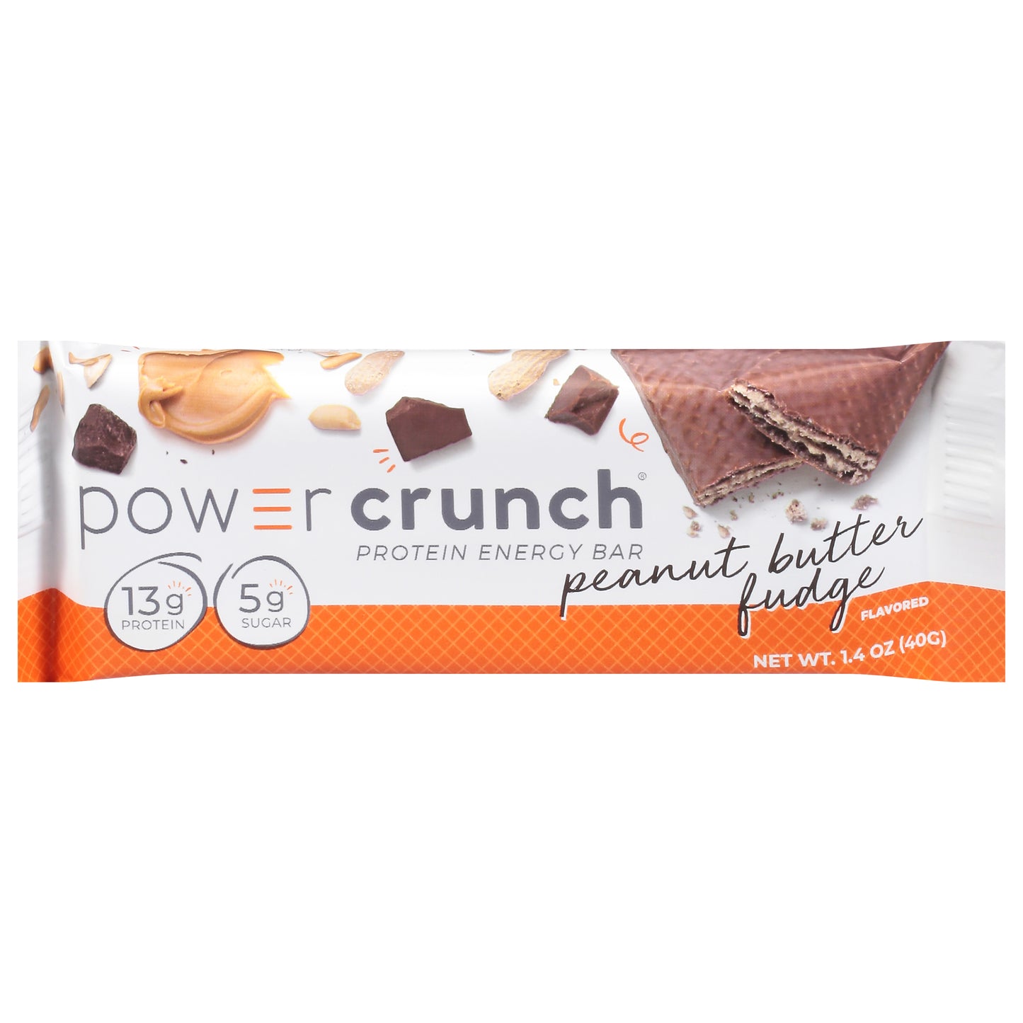 Power Crunch Peanut Butter Fudge Flavored Protein Energy Bar 1.4 oz