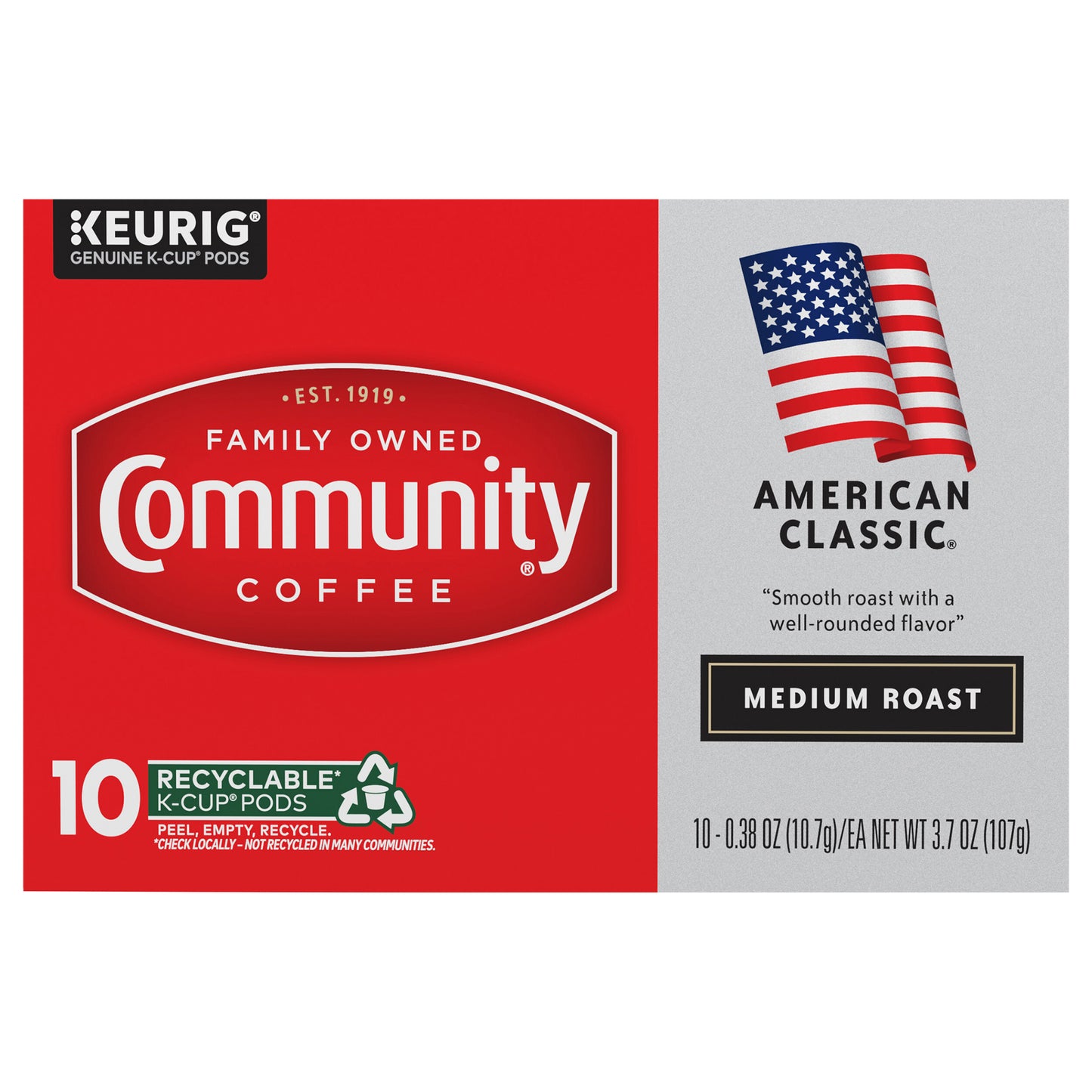 Community® Coffee American Classic® Medium Roast Keurig® K-Cup® Pods 10 ct Box