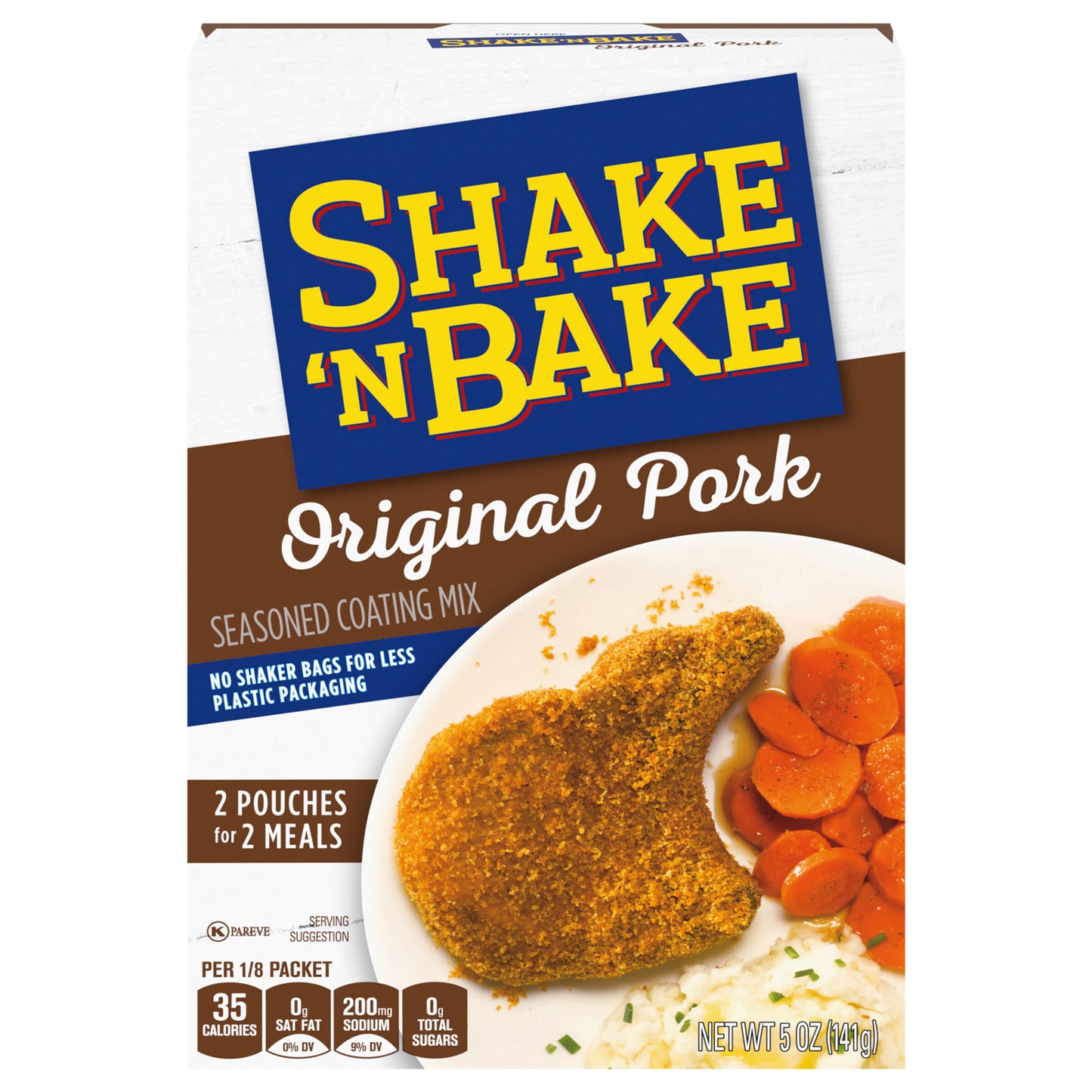 Shake 'N Bake Original Pork Seasoned Coating Mix, 5 oz Box, 2 ct Packets