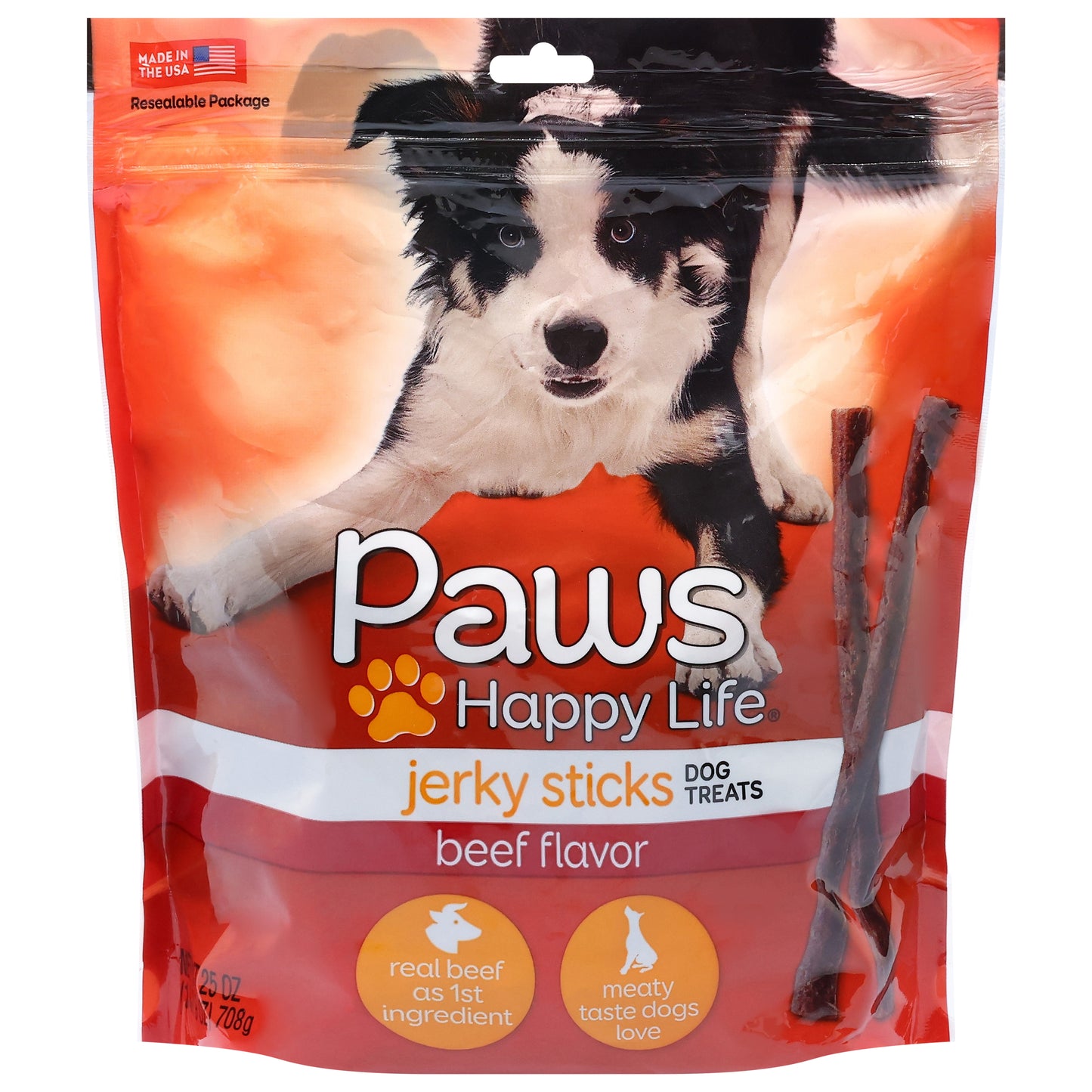 Paws Happy Life Jerky Sticks Beef Flavor Dog Treats 25 oz