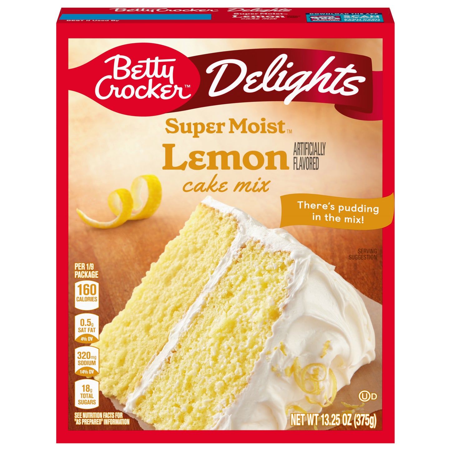 Betty Crocker Delights Super Moist Lemon Cake Mix, 13.25 oz.