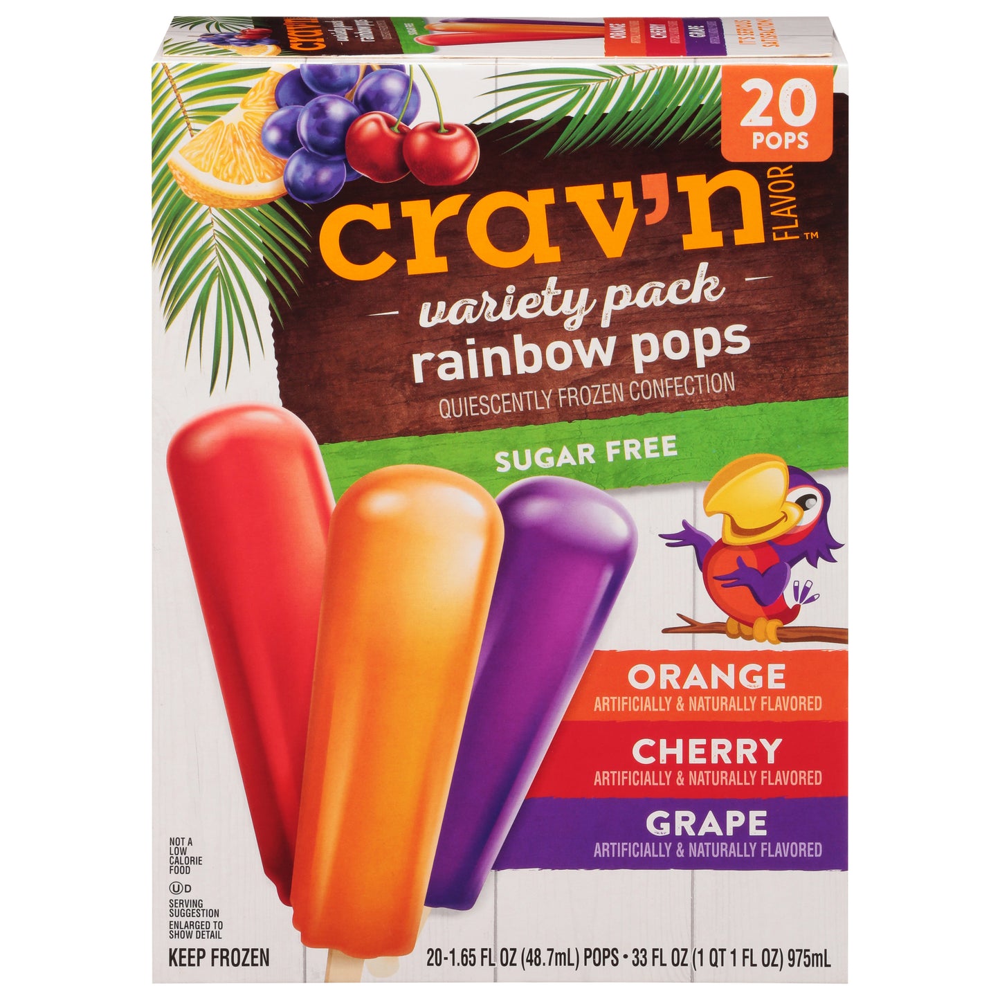 Crav'n Flavor Variety Pack Sugar Free Rainbow Pops 20 ea