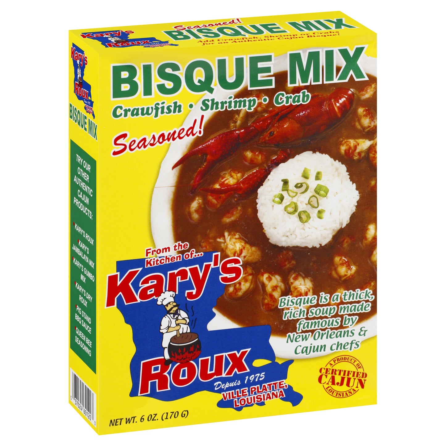 Kary's Crawfish Shrimp Crab Bisque Mix 6 oz