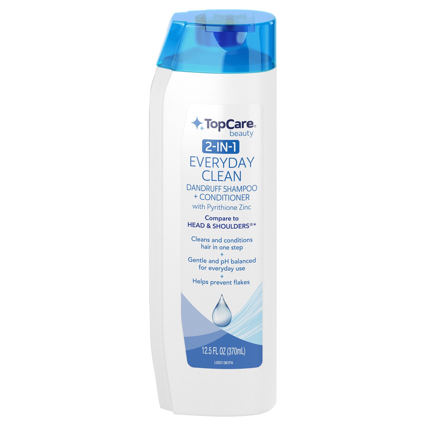TopCare Beauty Everyday Clean 2-in-1 Dandruff Shampoo + Conditioner with Pyrithione Zinc 12.5 fl oz