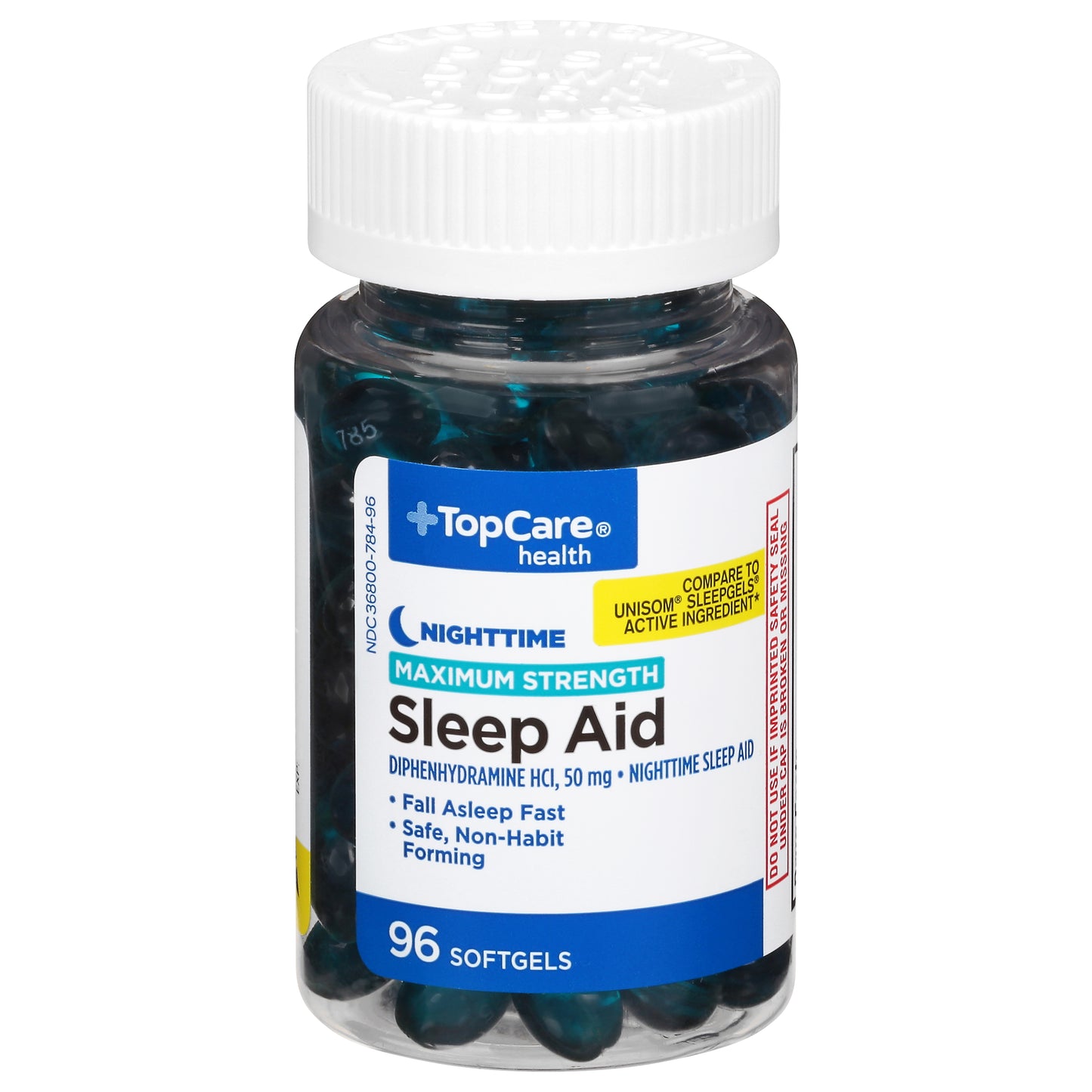 TopCare Health 50 mg Nighttime Maximum Strength Sleep Aid 96 Softgels