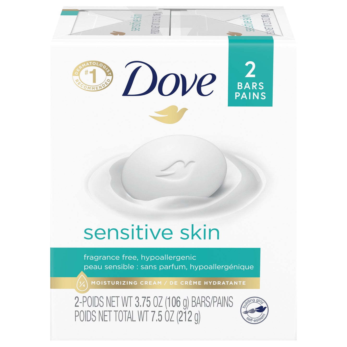Dove Sensitive Skin Beauty Bar More Moisturizing Than Bar Soap